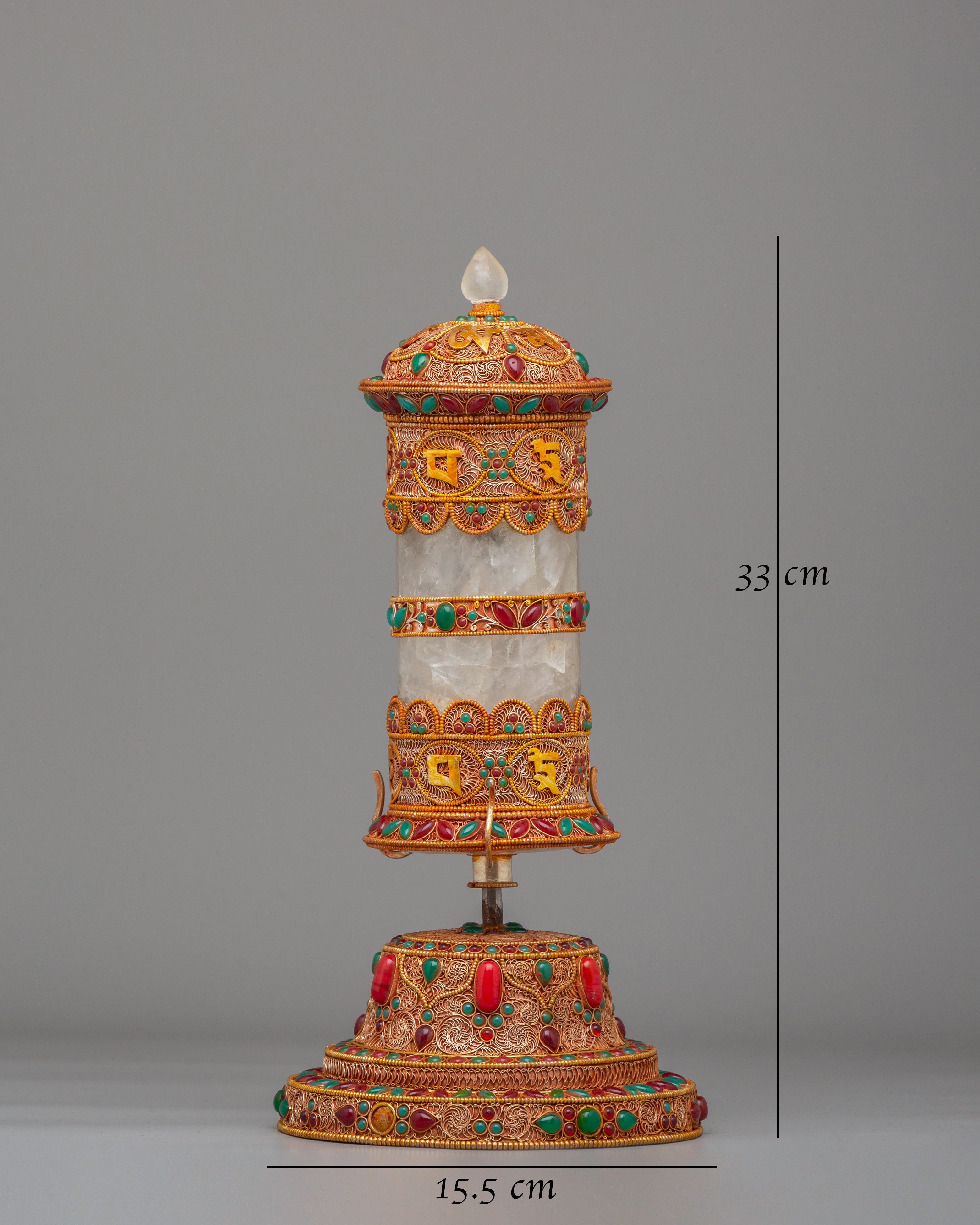Handcrafted Prayer Wheel for Altar Use | Tibetan Mantra Spinner