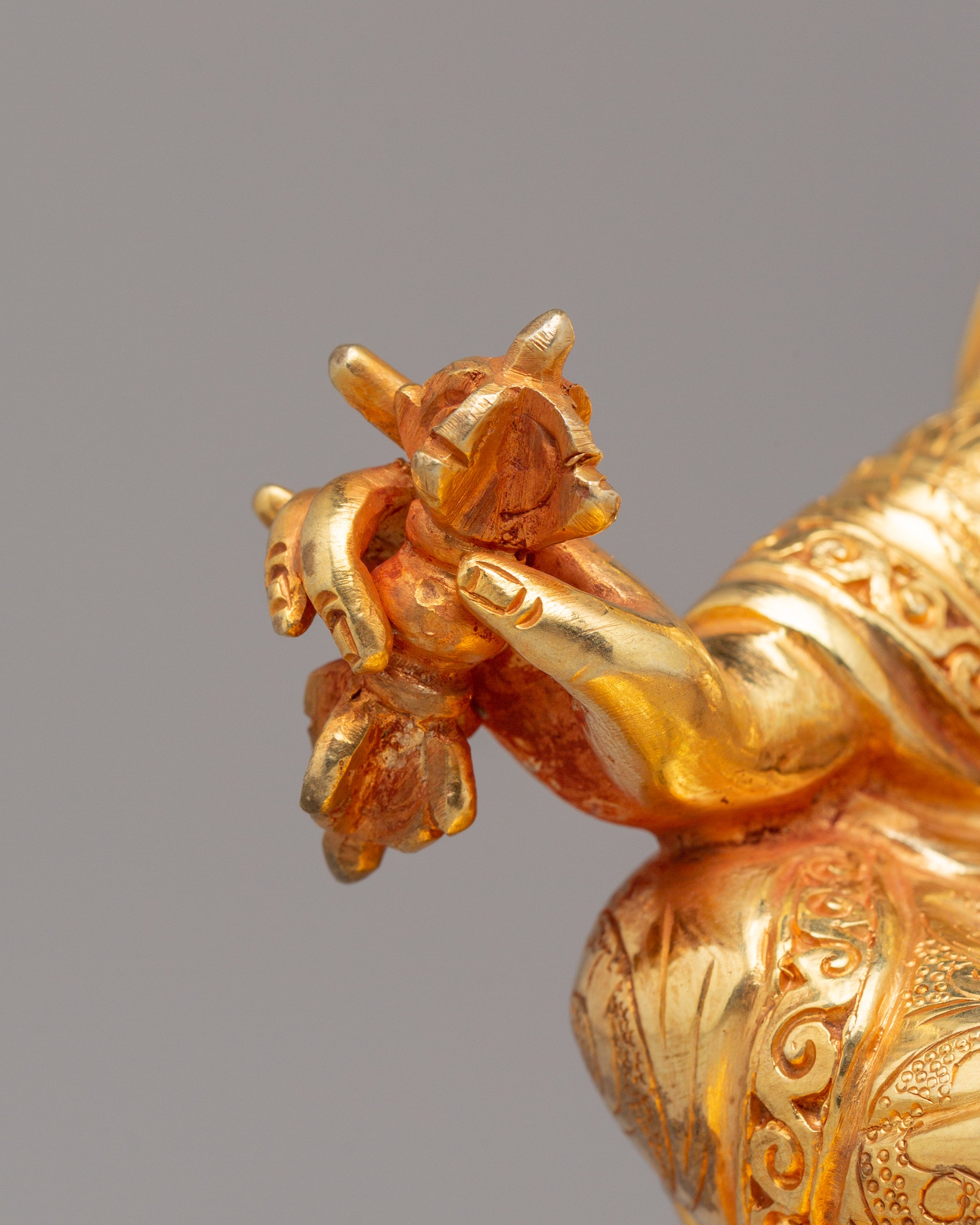 Golden Guru Rinpoche Statue | Traditional Artwork
