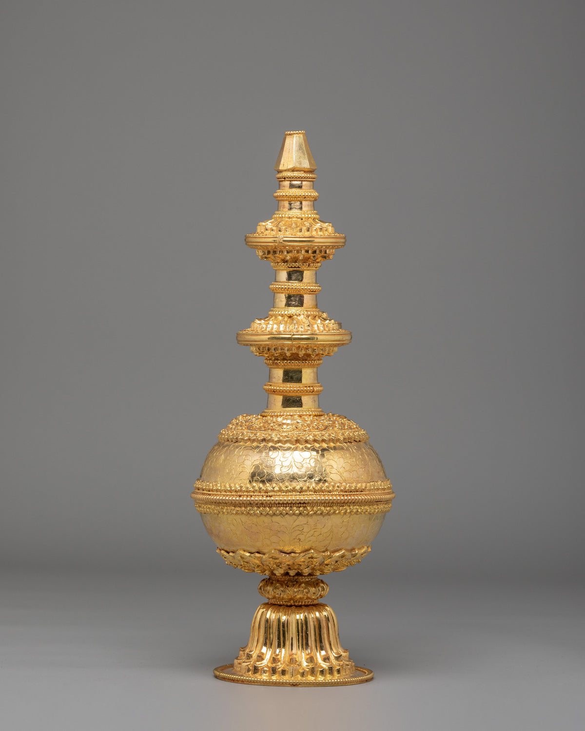 Kundika Water Vessel | Gold Plated Copper Body for Ritual Use