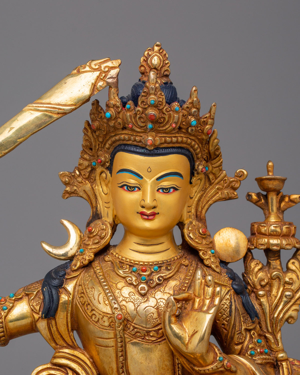 Handmade Manjushri Deity Statue | Bodhisattva of Wisdom