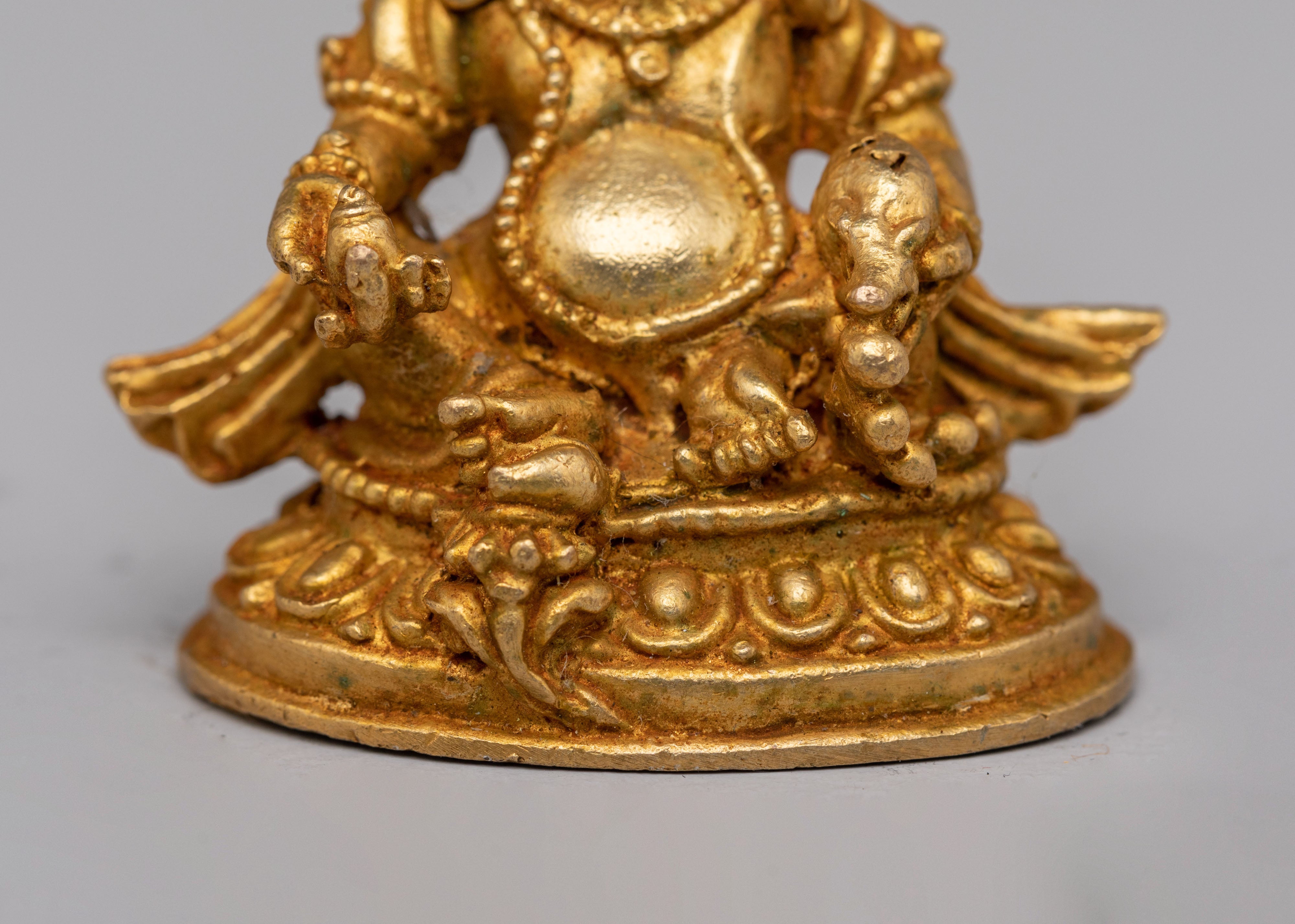 Spiritual Dzambhala Abundance Deity Statue | Tibetan Wealth Deity Figurine