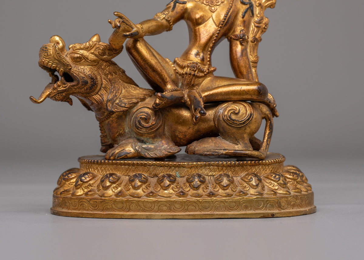 30 years Old Simhanada Manjushri Statue | Lion's Roar of Wisdom