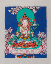 Jnanasattva Manjushri Handmade Thangka For Locket 