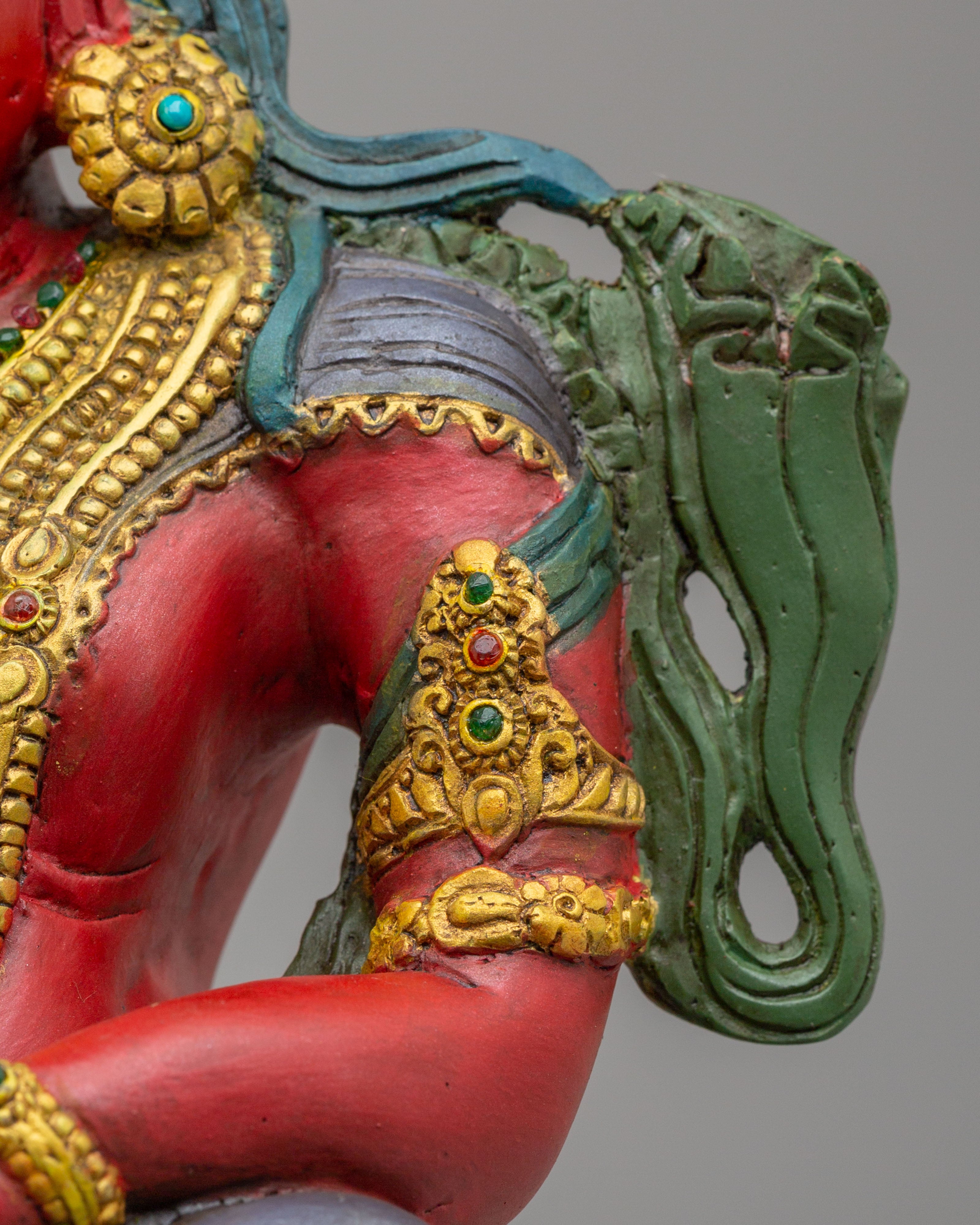 Himalayan Dzambhala Altar Deity Statue | Tibetan Wealth Deity Figurine