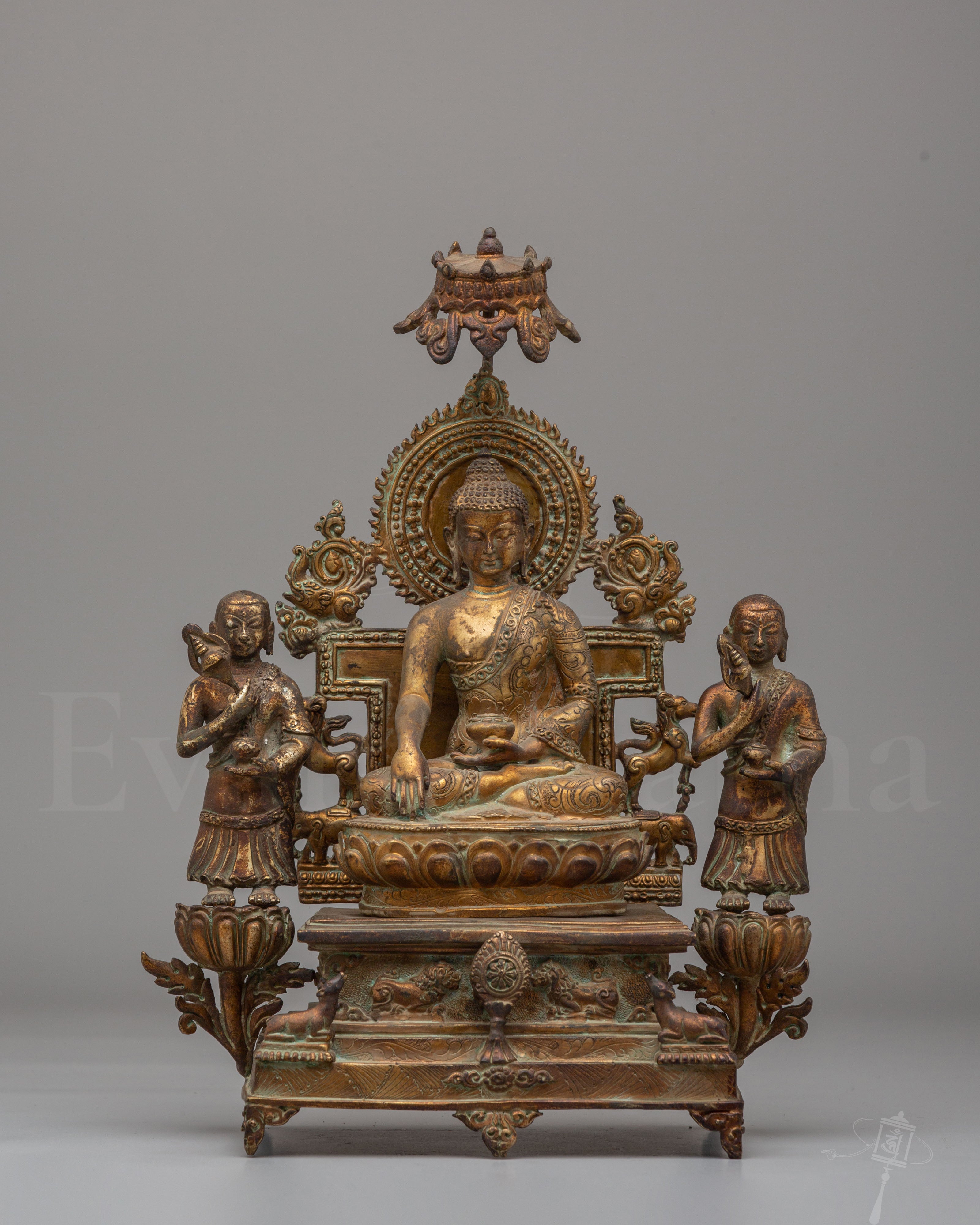 Shakyamuni Buddha With Disciples Statue 