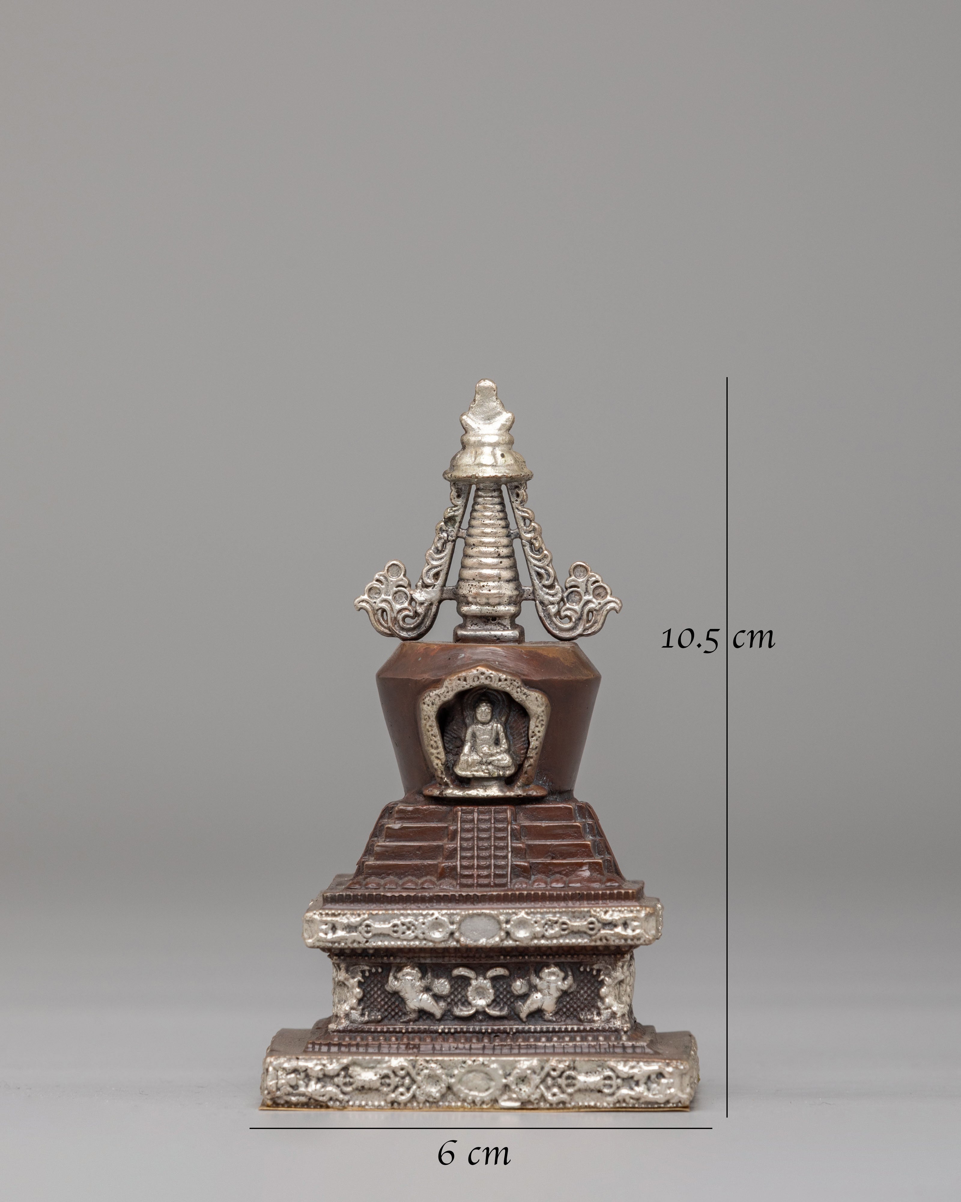 Handcrafted Descent from Heaven Stupa | Spiritual Artifacts for Meditation