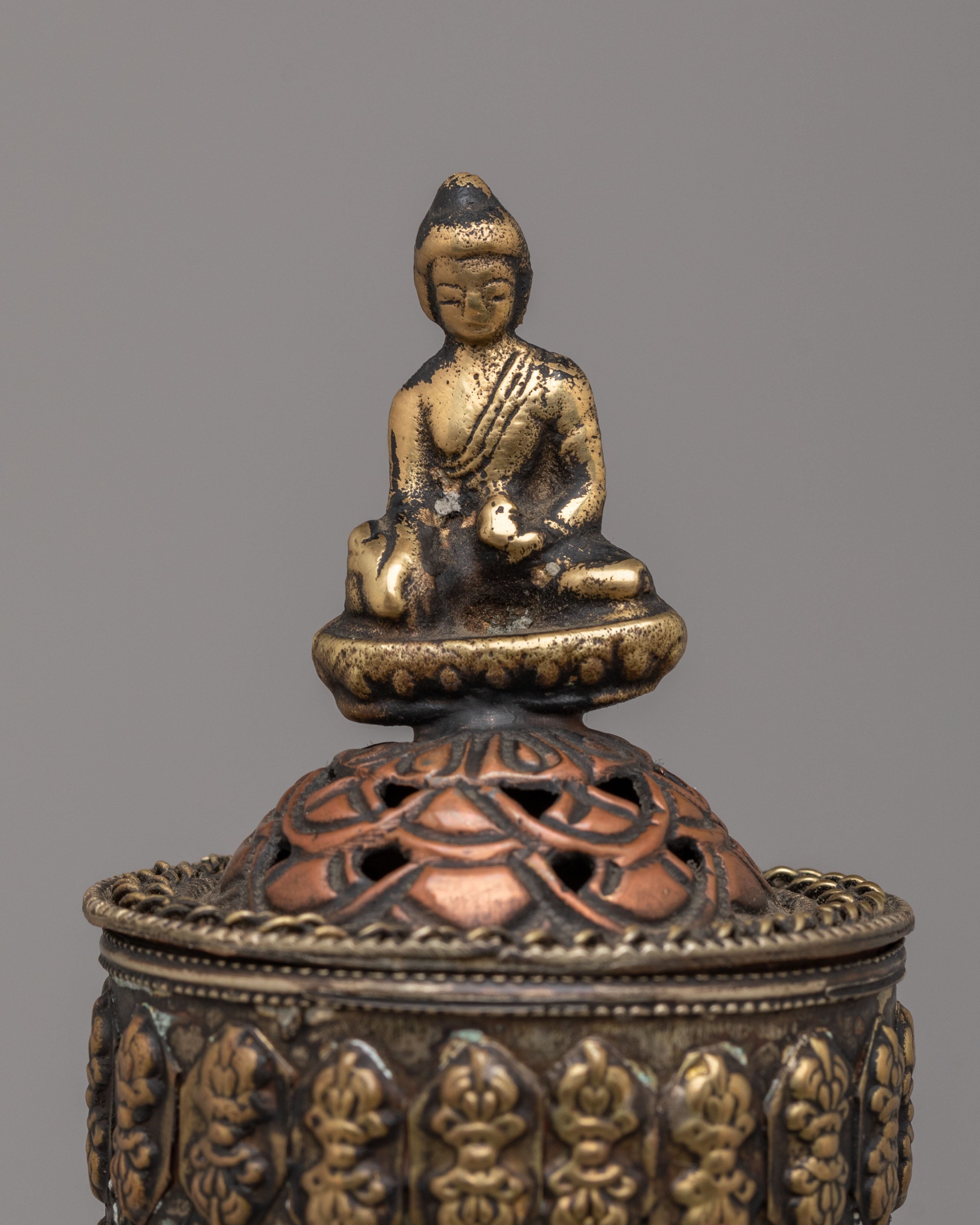 Buddhist Incense Holder | Handcrafted Gemstone Inlaid Holder
