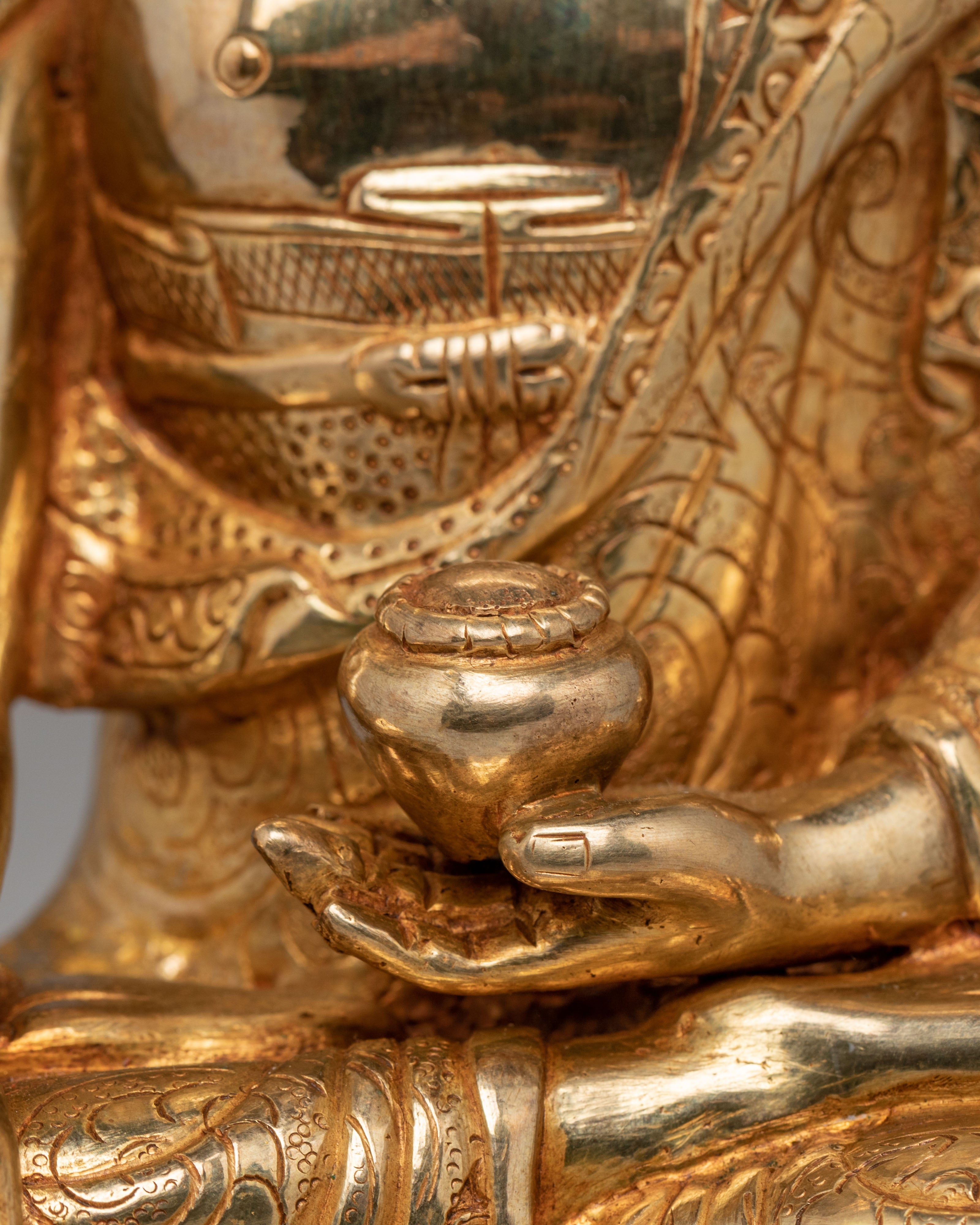 24K Gold Shakyamuni Buddha Statue | Spiritual Home Decor