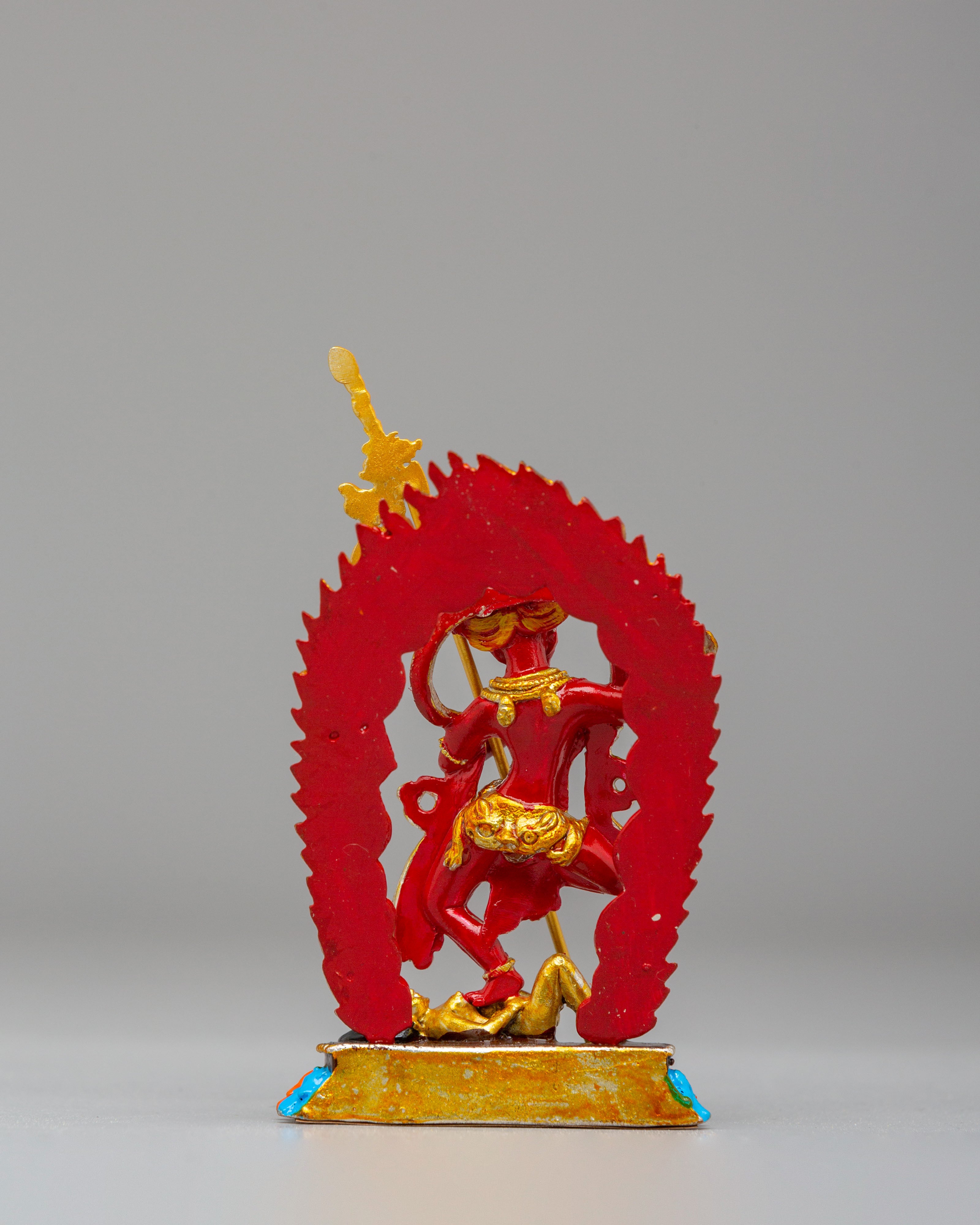 Simhamukha Lion-Faced Dakini Statue | Hand Painted Altar Decor for Protection