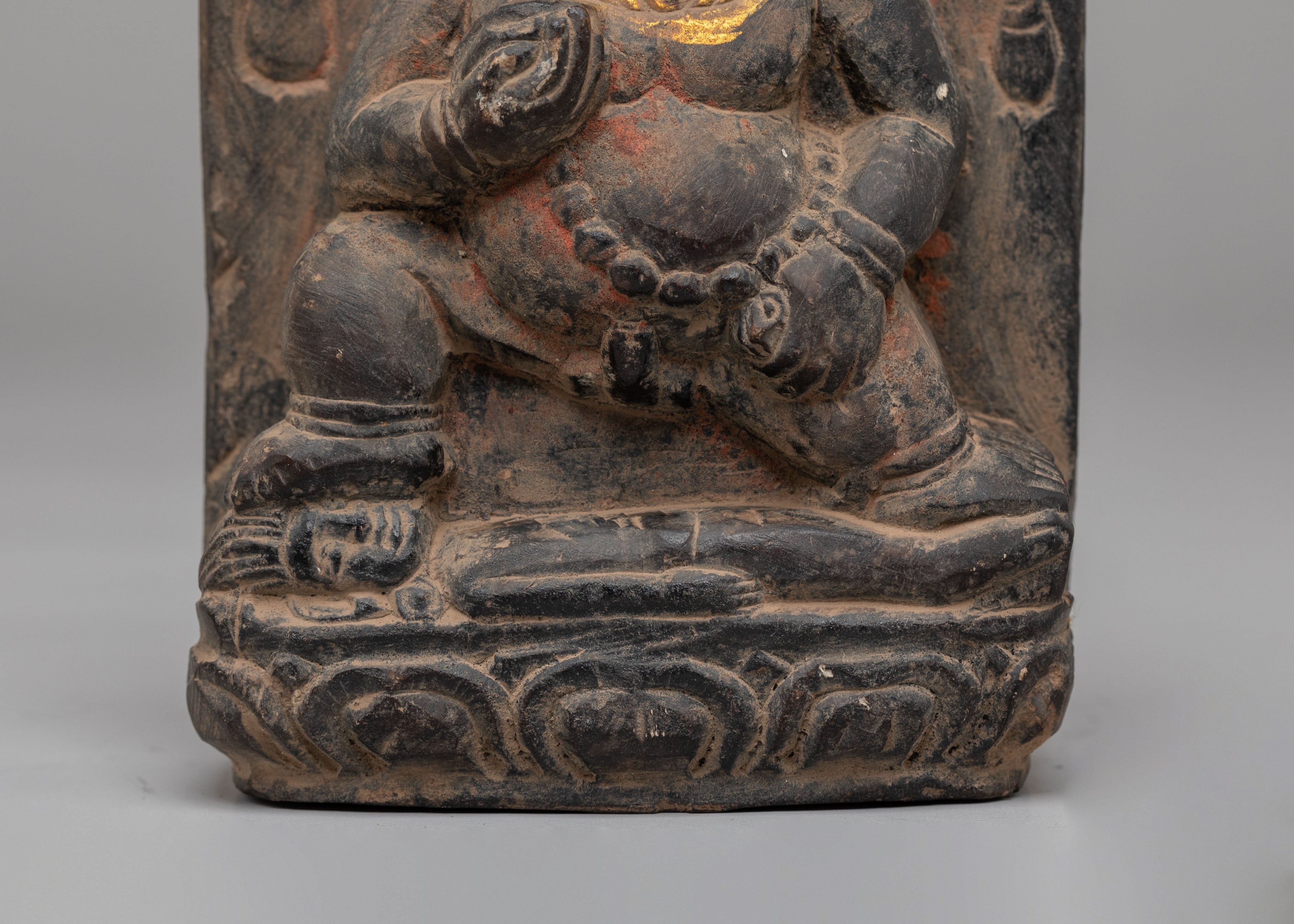 Vajrayana Black Dzambhala Altar Statue | Altar Decor for Prosperity