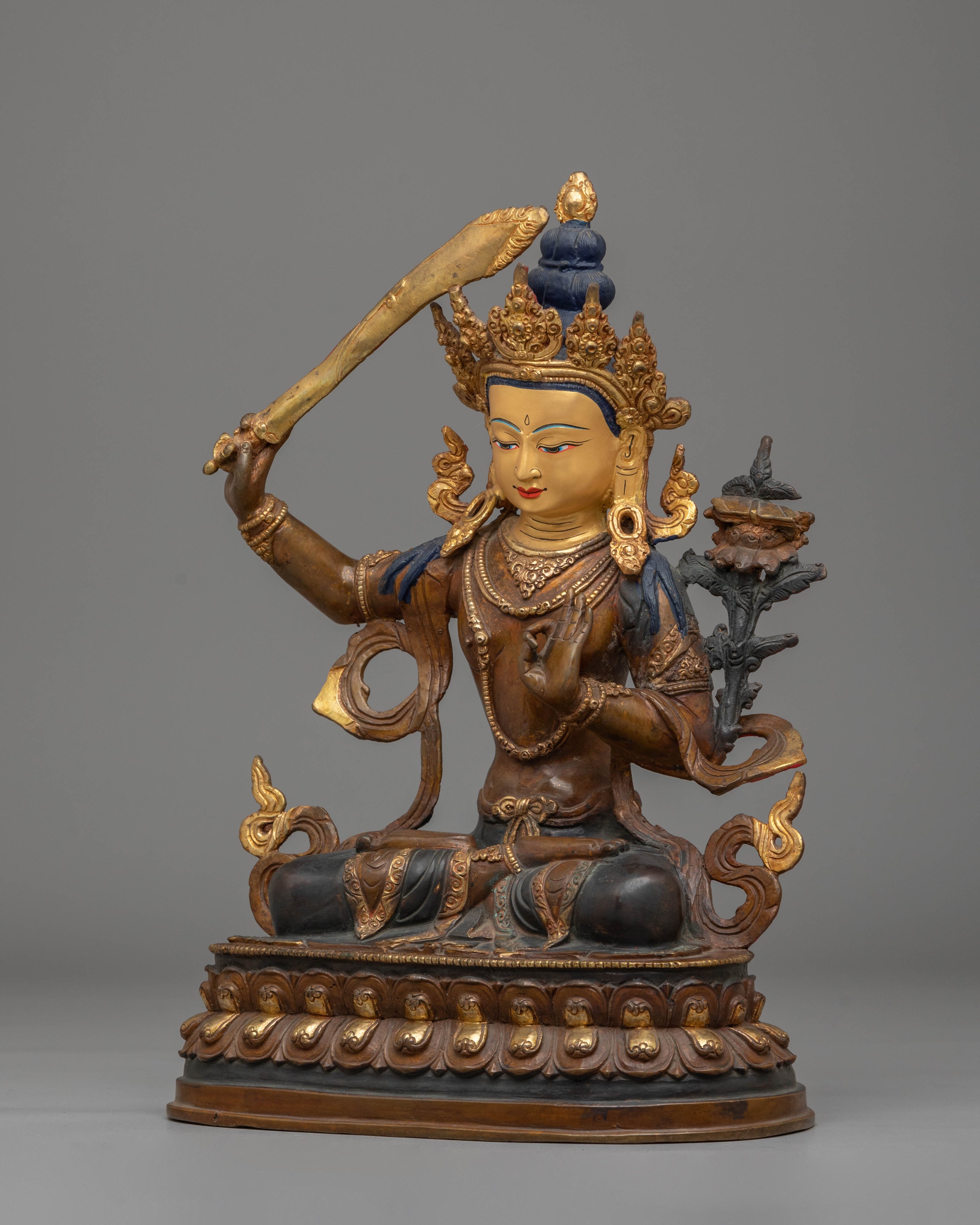 Handcrafted Manjushri Statue of Power and Wisdom | Spiritual Home Decor