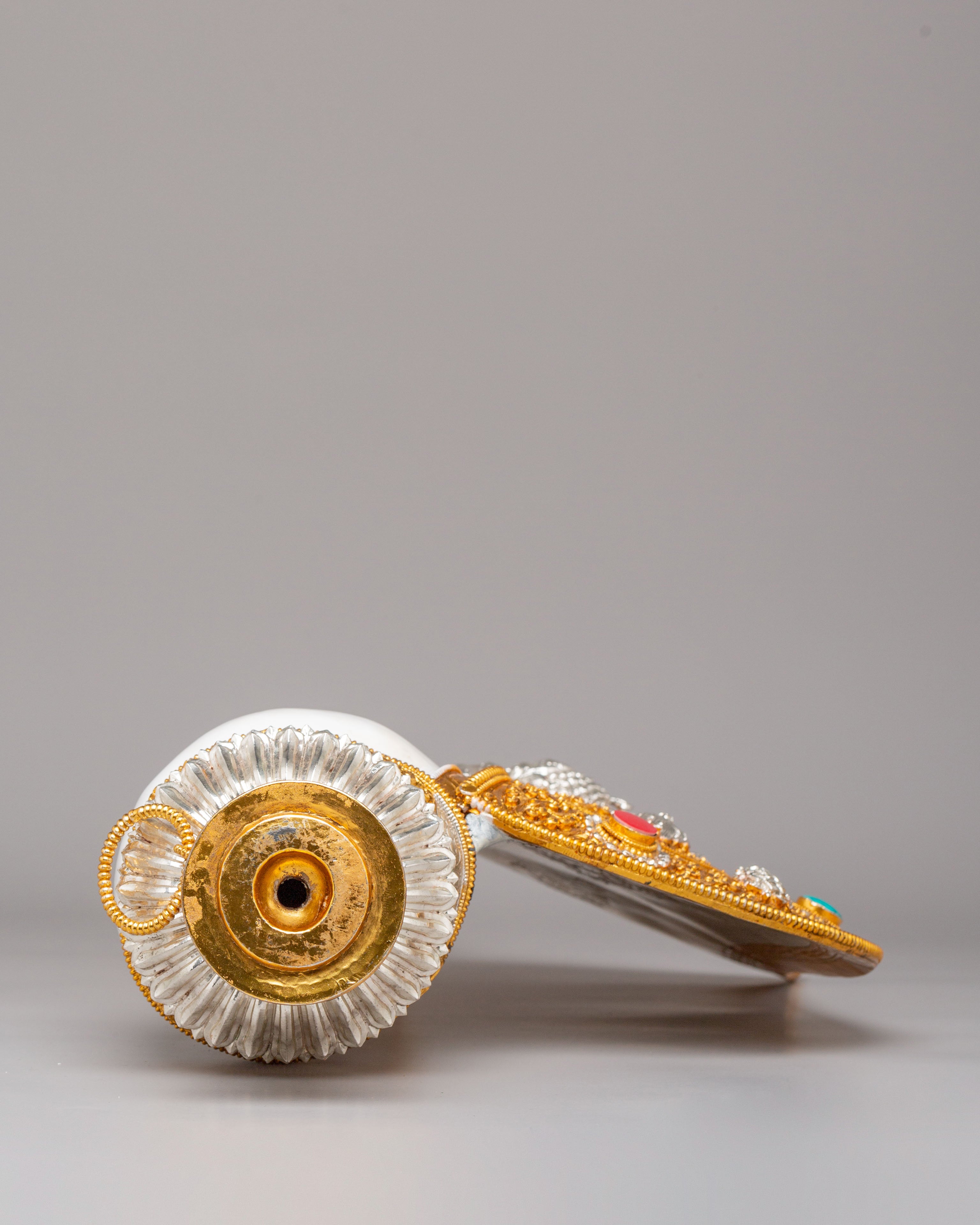 Tibetan Dragon Conch Shell For Prayer | Handcrafted Ritual Artifact