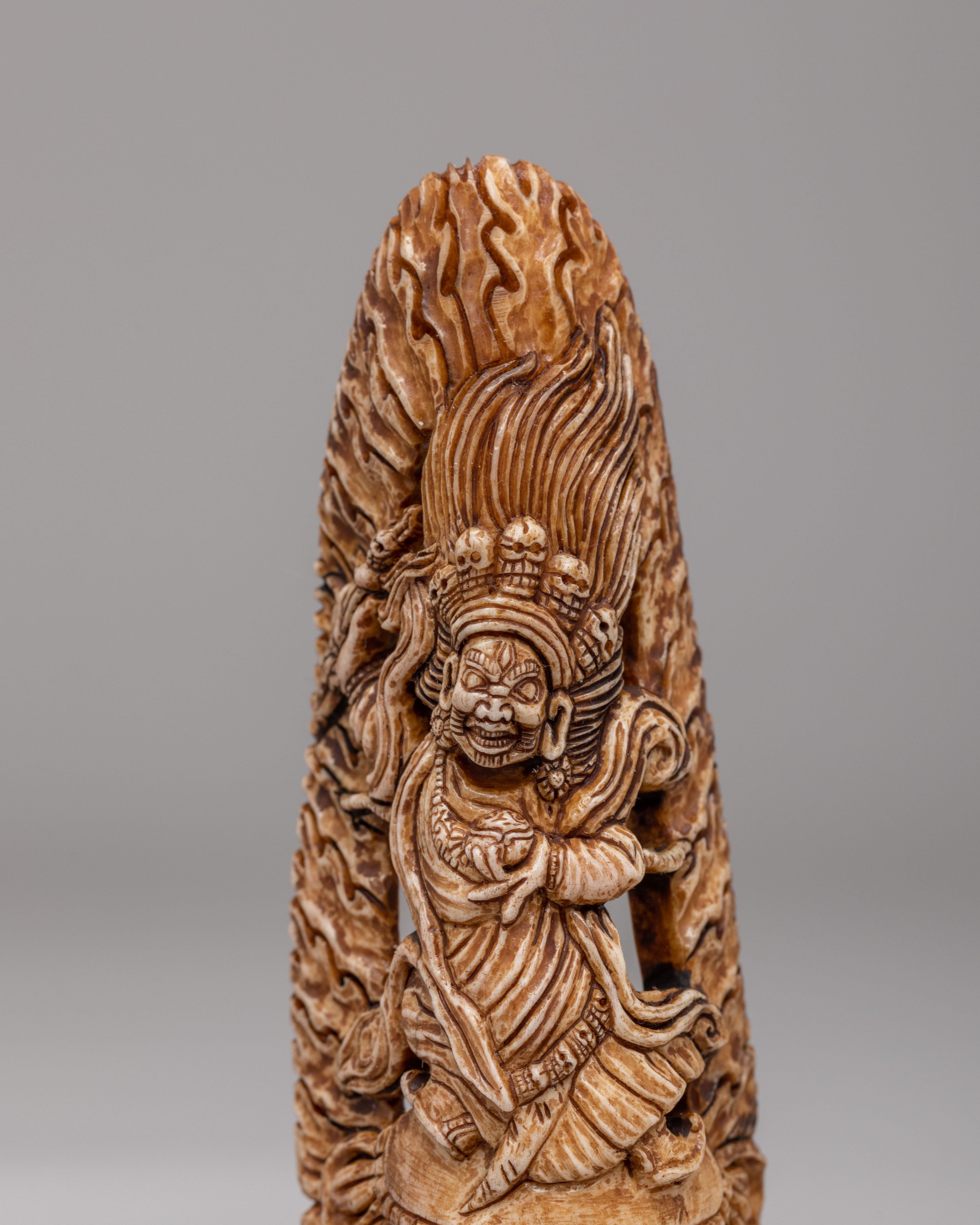 Handmade Mahakala Bone Stamp | Symbol of Protection and Strength