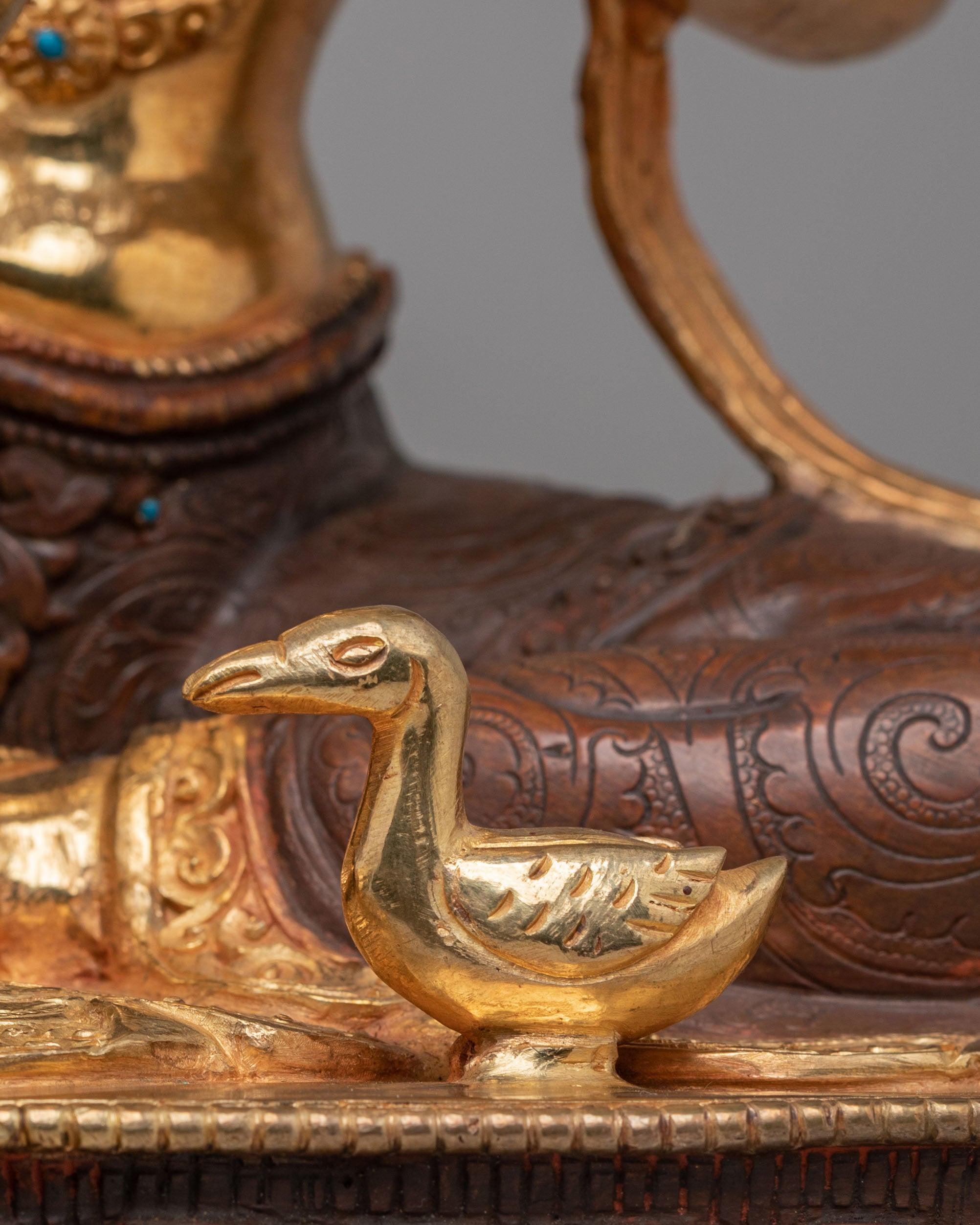 Saraswati Statue for Wisdom | 24K Gold Plated Copper Saraswati