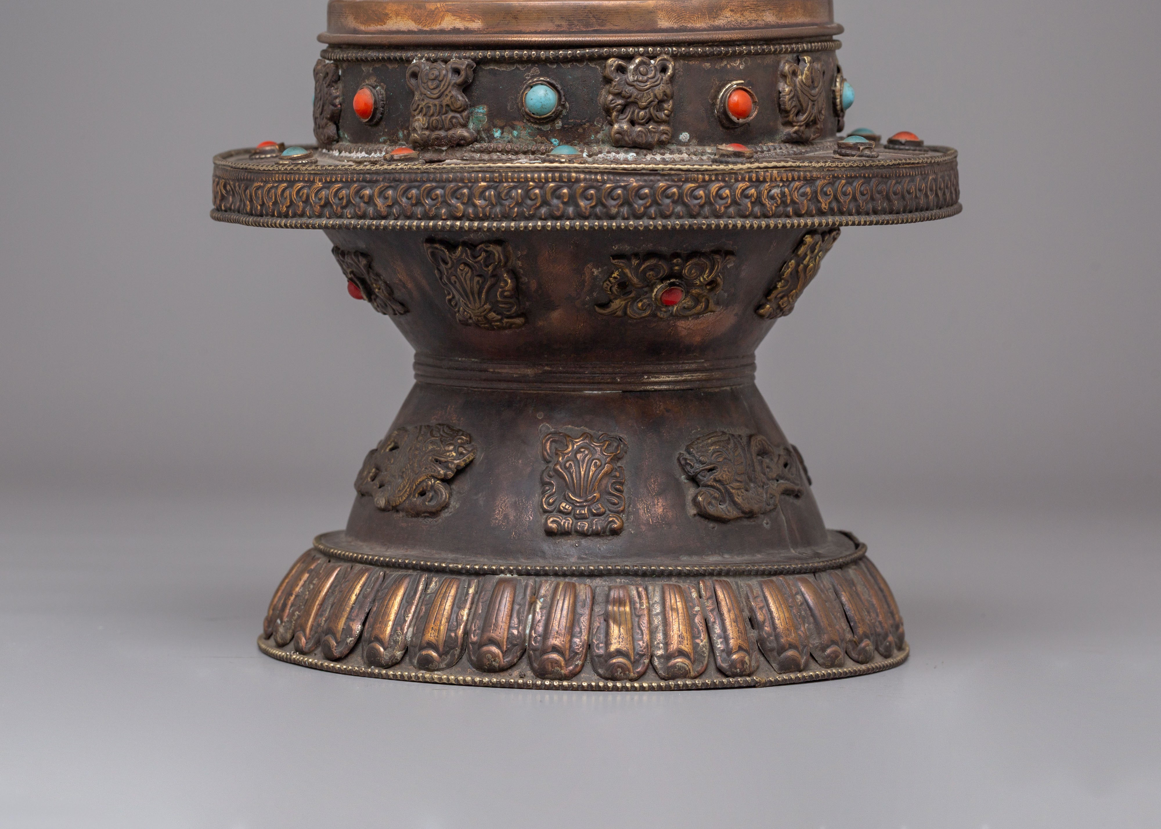 Incense Holder For Ritual | Copper Body With Gemstones