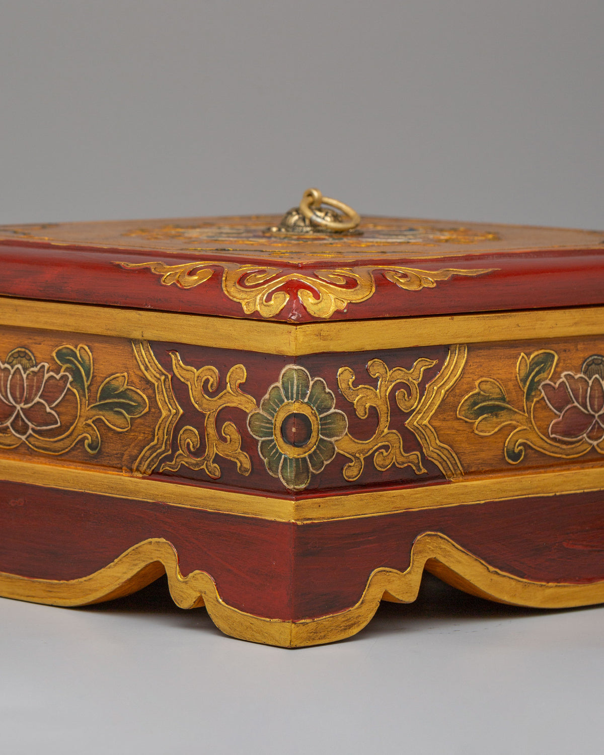 Traditional Wooden Box | Hand Painted Himalayan Decor