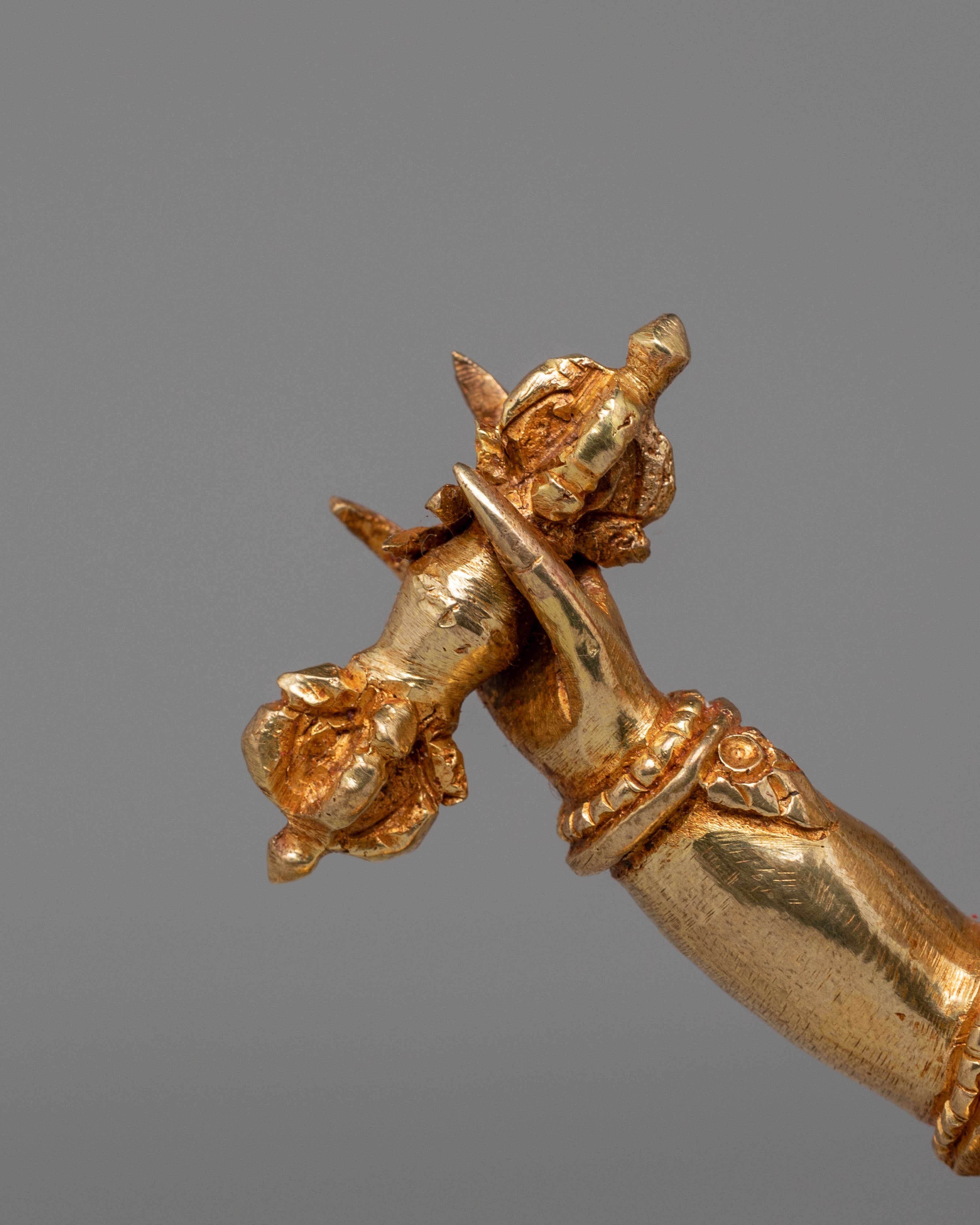 Traditional Vajrapani Sacred Sculpture | 24K Gold Plated Copper Buddhist Statue