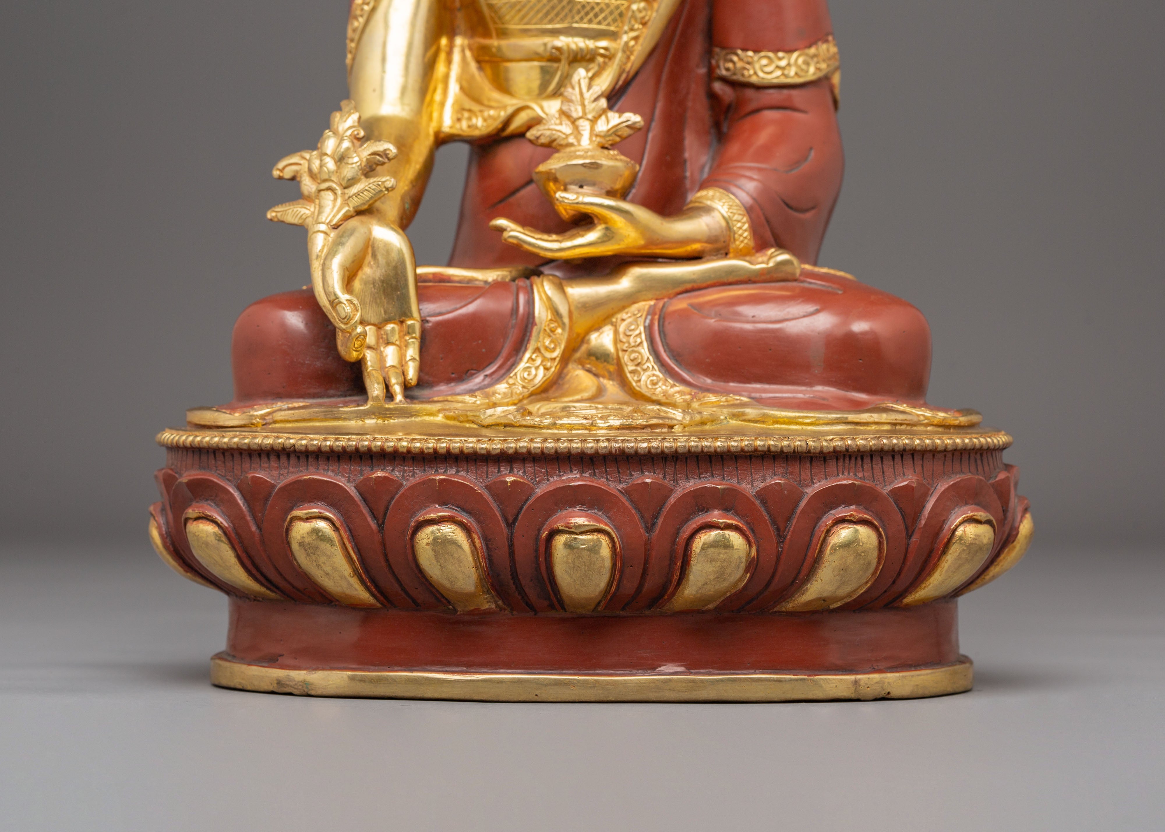 Himalayan Healing Buddha Statue | Gold Plated Tibetan Buddha Art