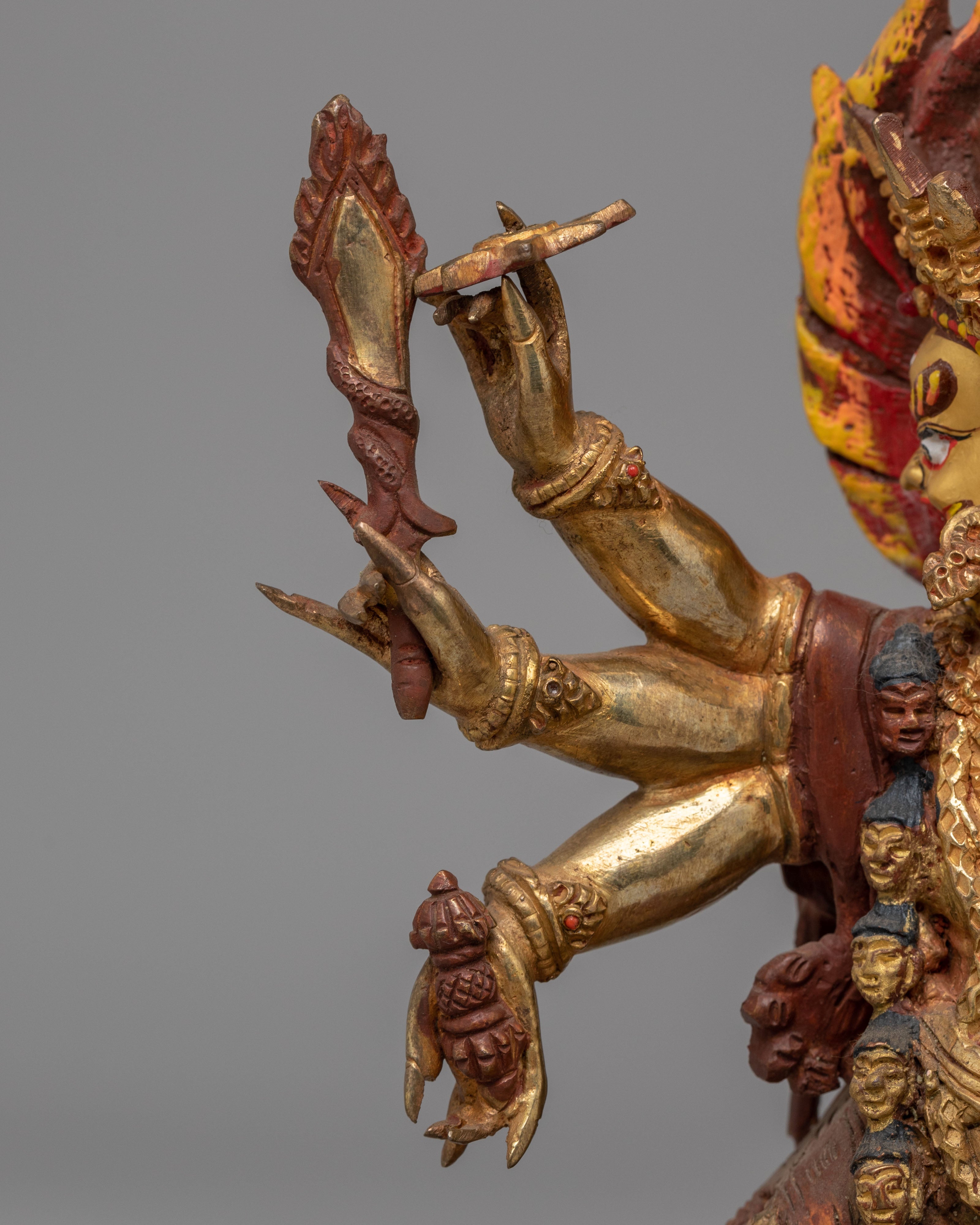 Six Armed Mahakala Statue for Protection | Wrathful Deity