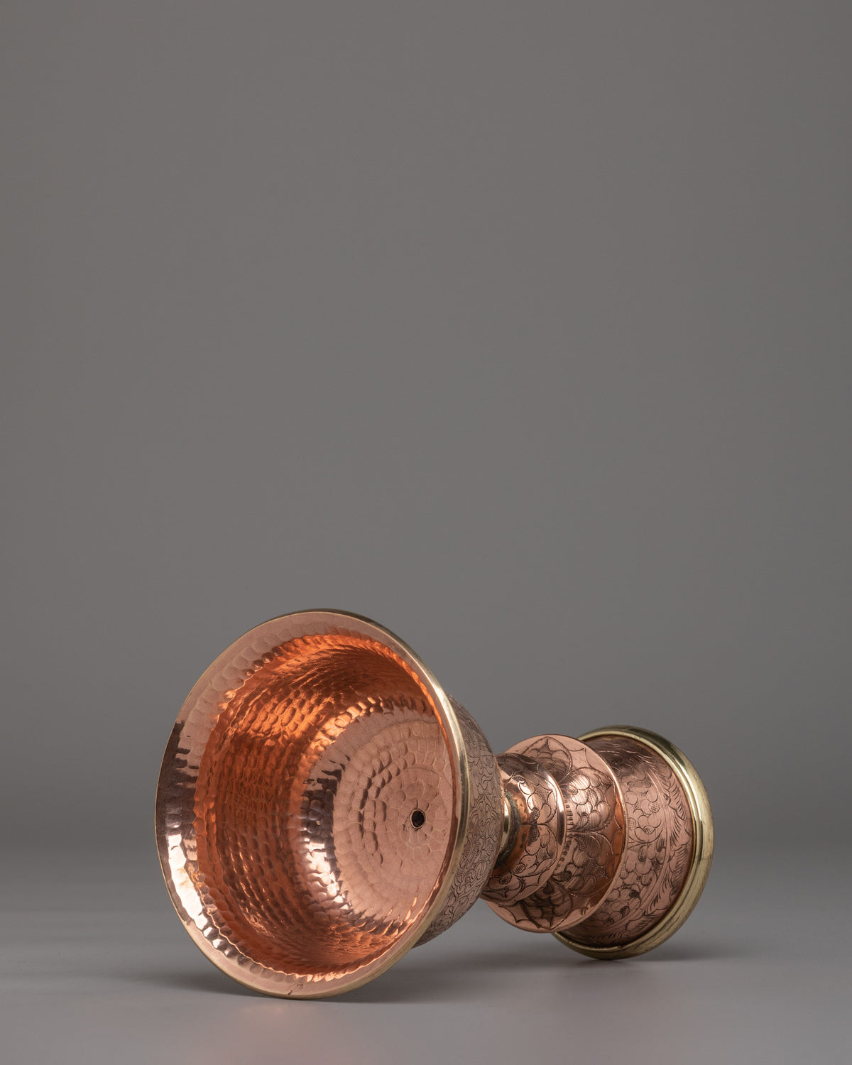 Sacred Butter Lamp Set for Meditation | Handcrafted Copper and Brass Ritual Lamps