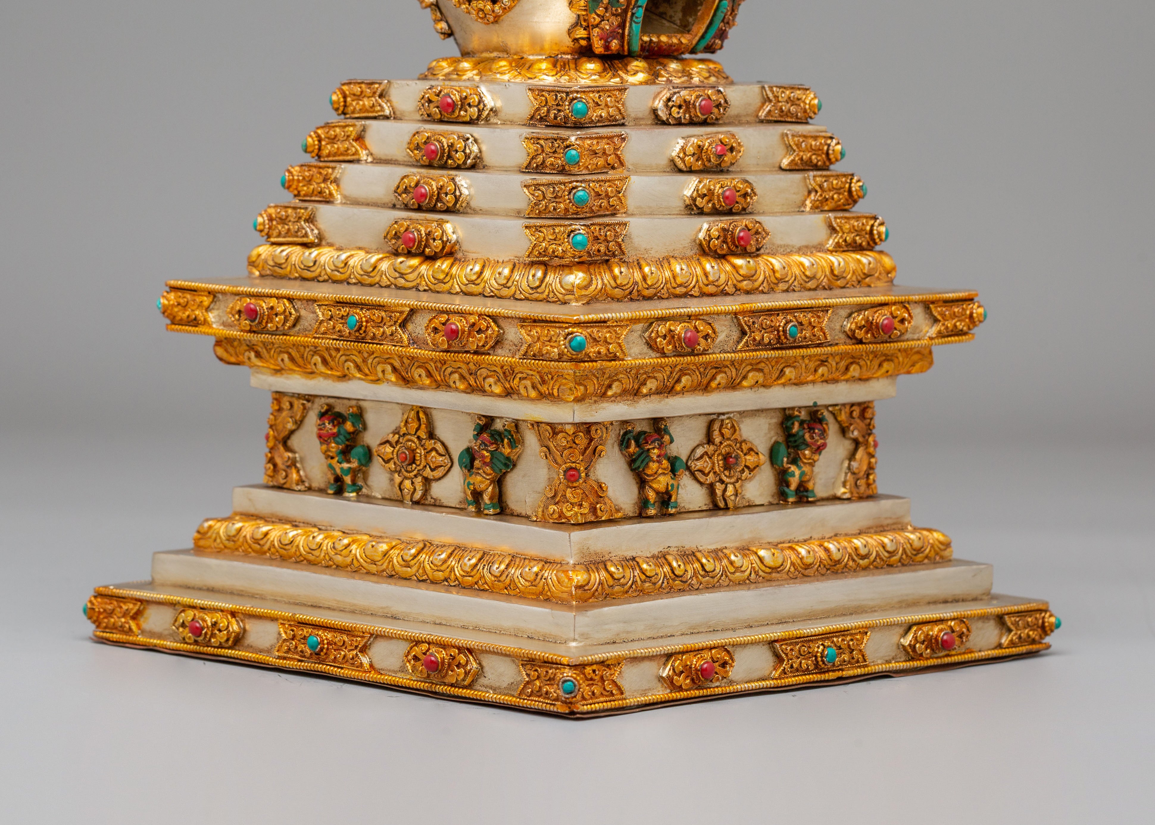 Traditional Enlightenment Chorten | Handcrafted Tibetan Stupa for Altar Decor