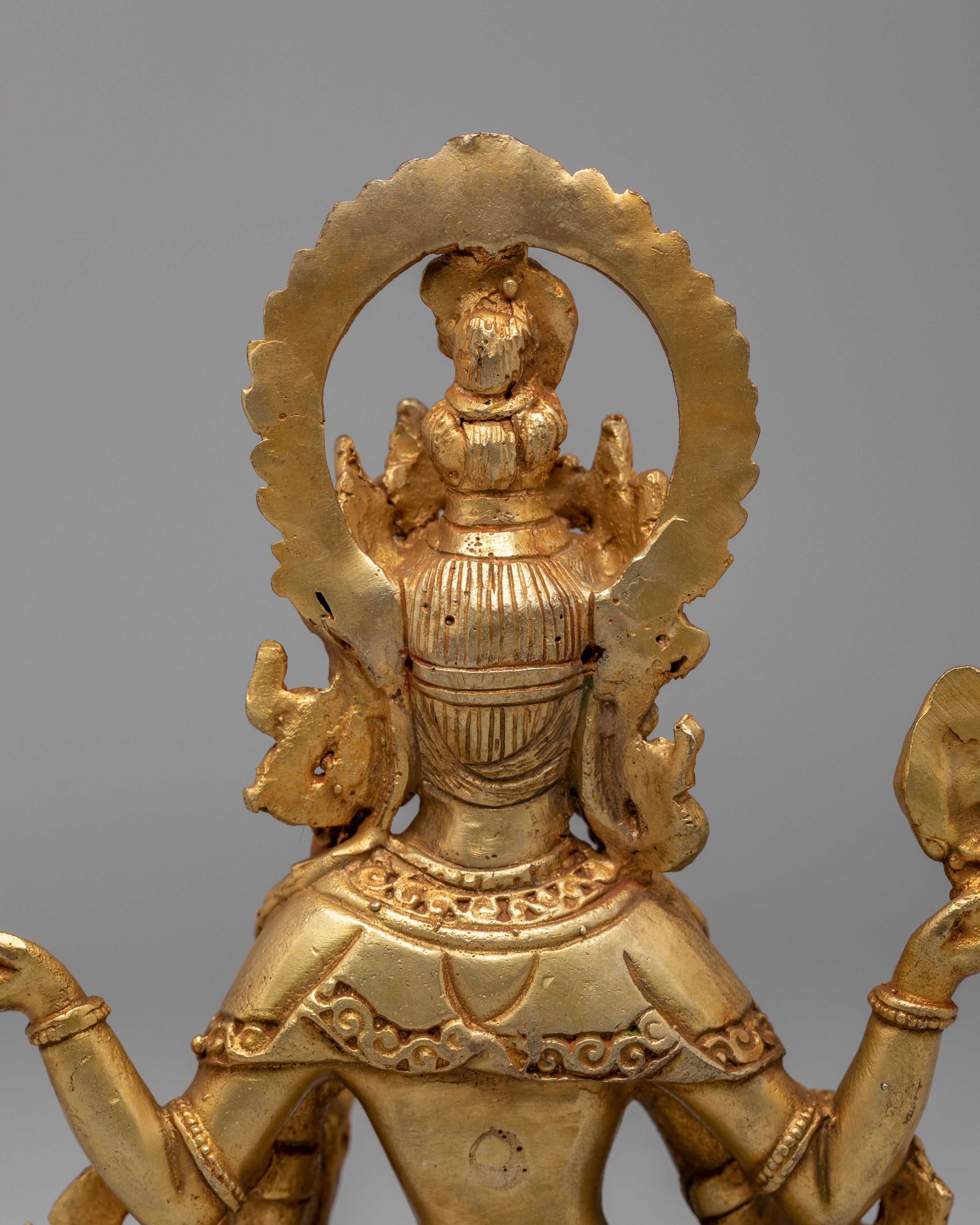 Wealth Goddess Laxmi Statue | Handcrafted Gold Plated Copper Deity