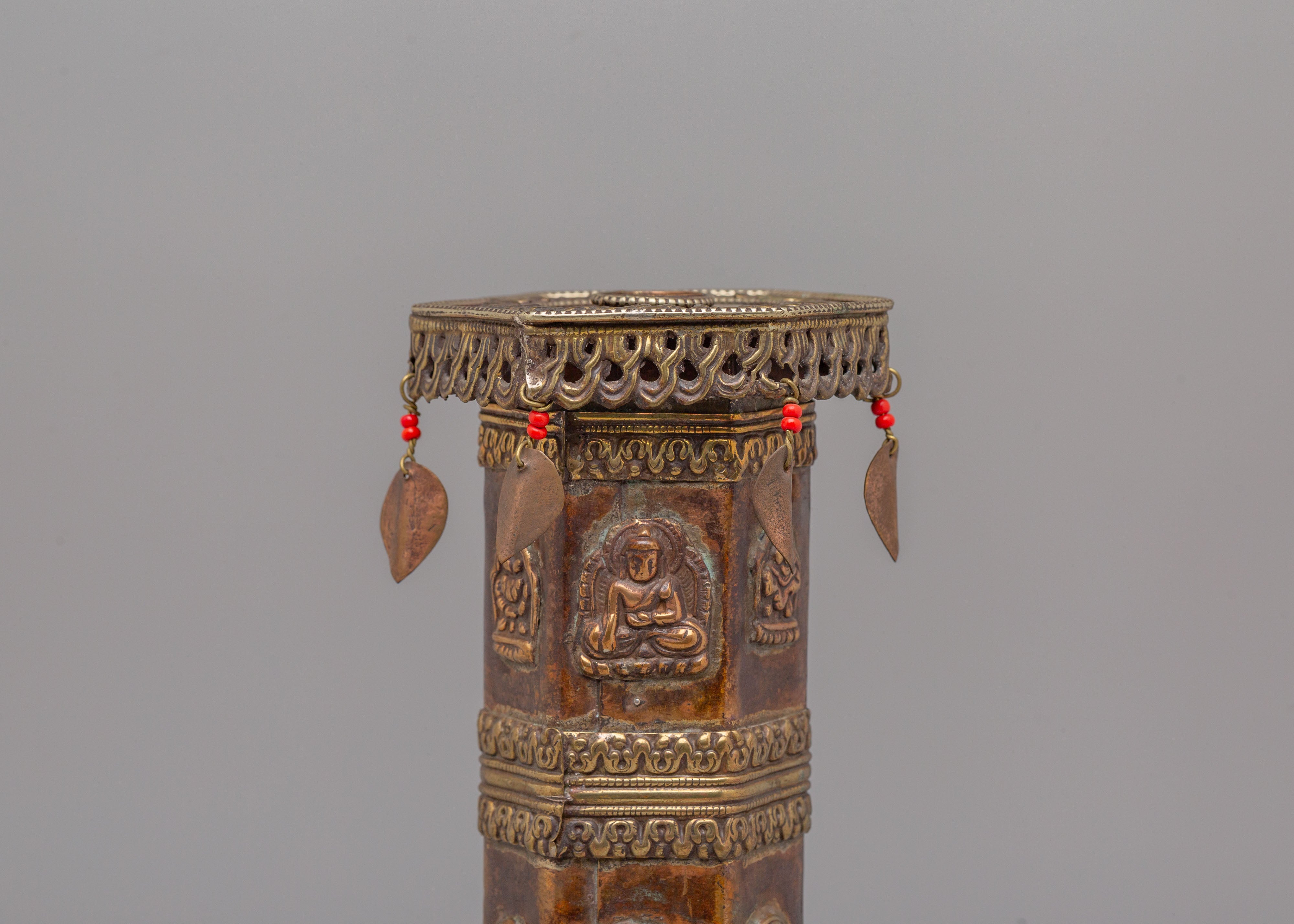 Himalayan Carved Relief Incense Burner | Handcrafted Buddhist Ritual Tool