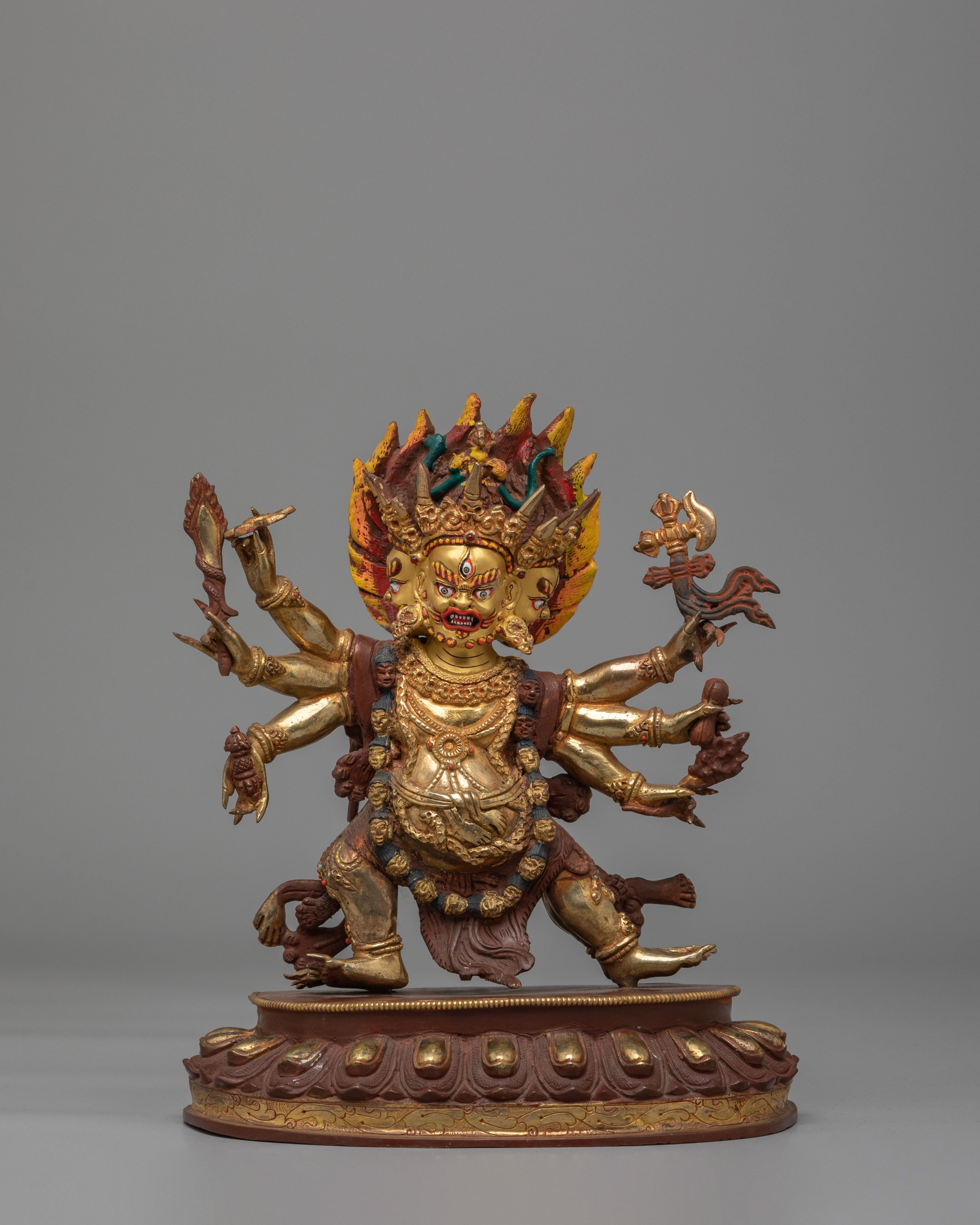 Six Armed Mahakala Statue for Protection | Wrathful Deity