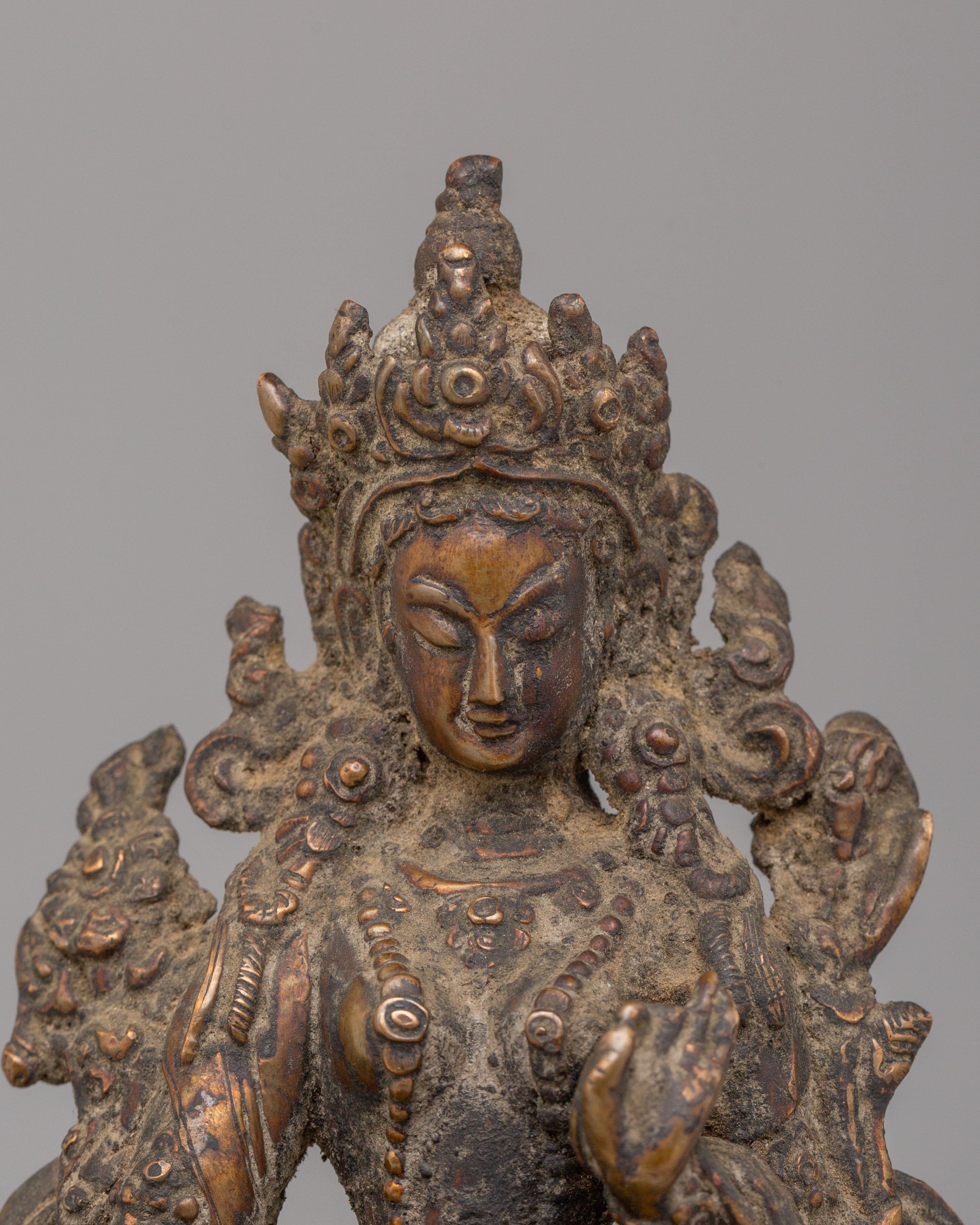 Green Tara On Elephant Statue Set for Altar | Perfect for Sacred Spaces