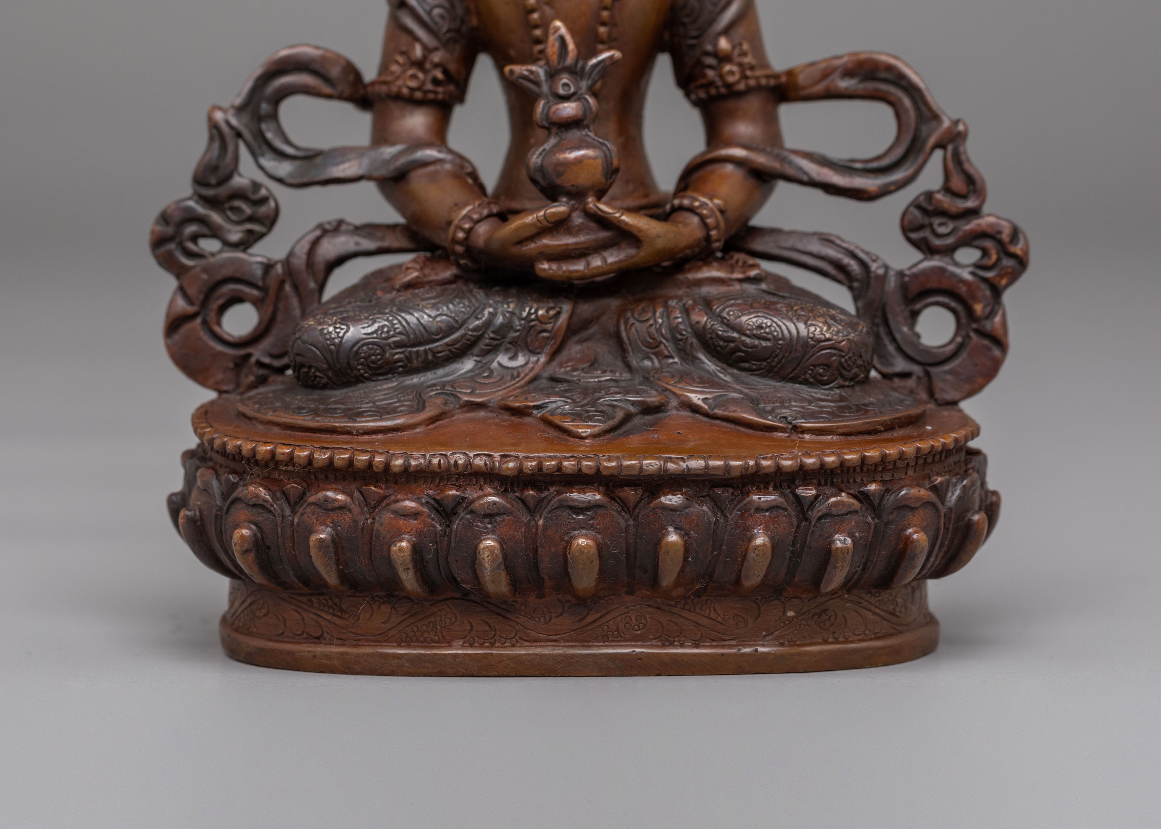 Handmade Amitayus Statue for Long Life | Buddhist Deity of Infinite Life