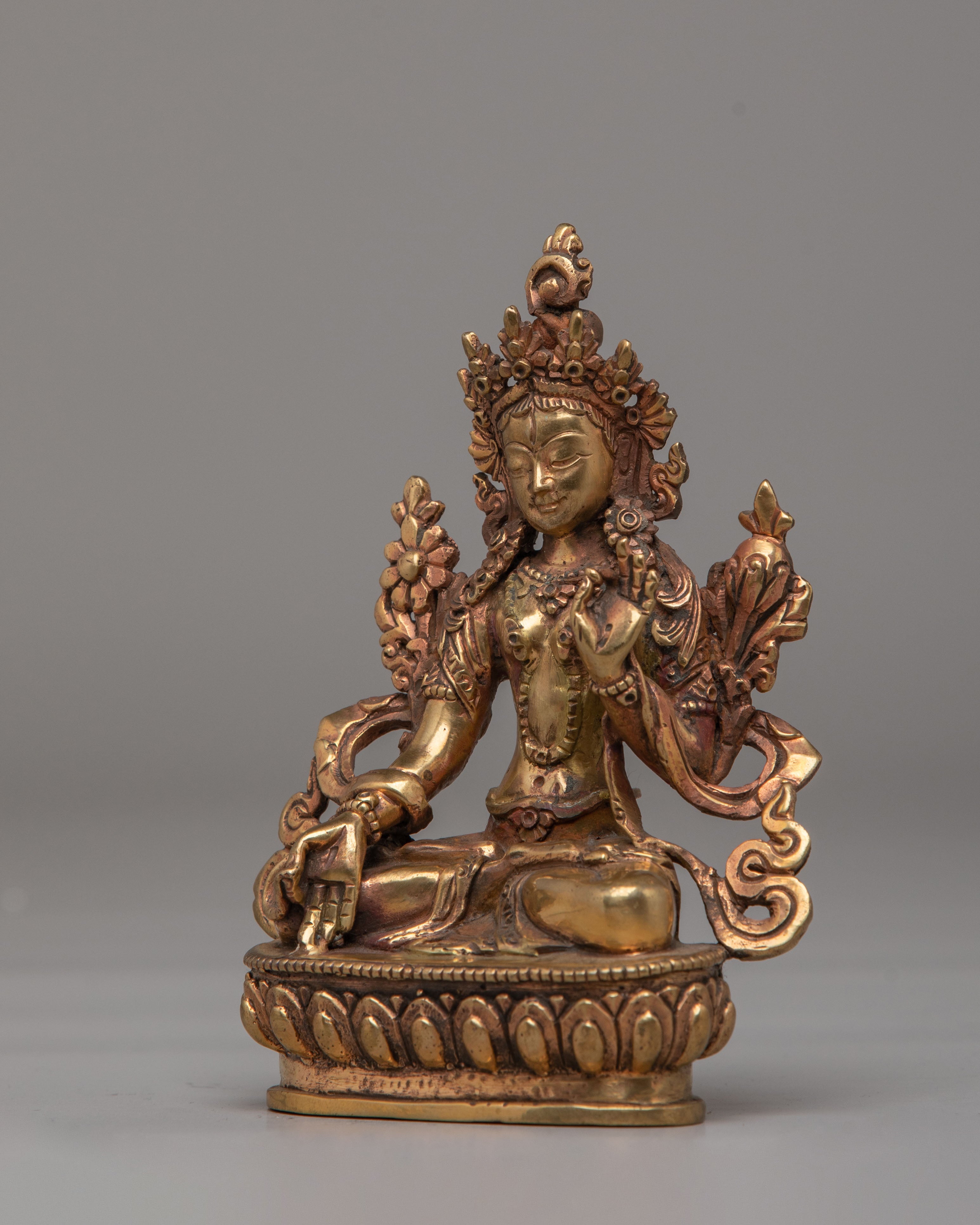 Handcrafted White Tara Deity Statue | Tibetan Buddhist Decor