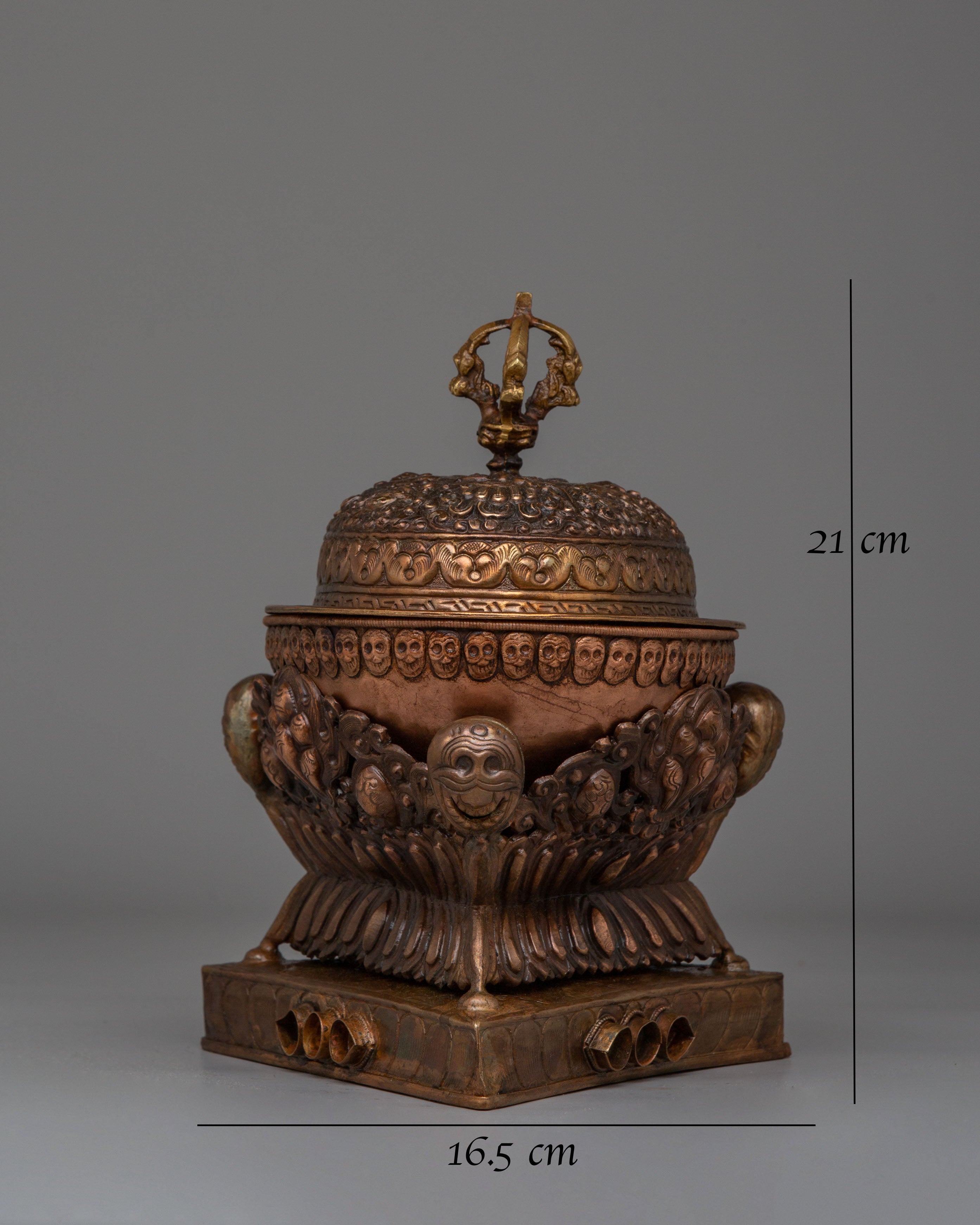 Sacred Altar Kapala | Copper Skull Cup for Rituals