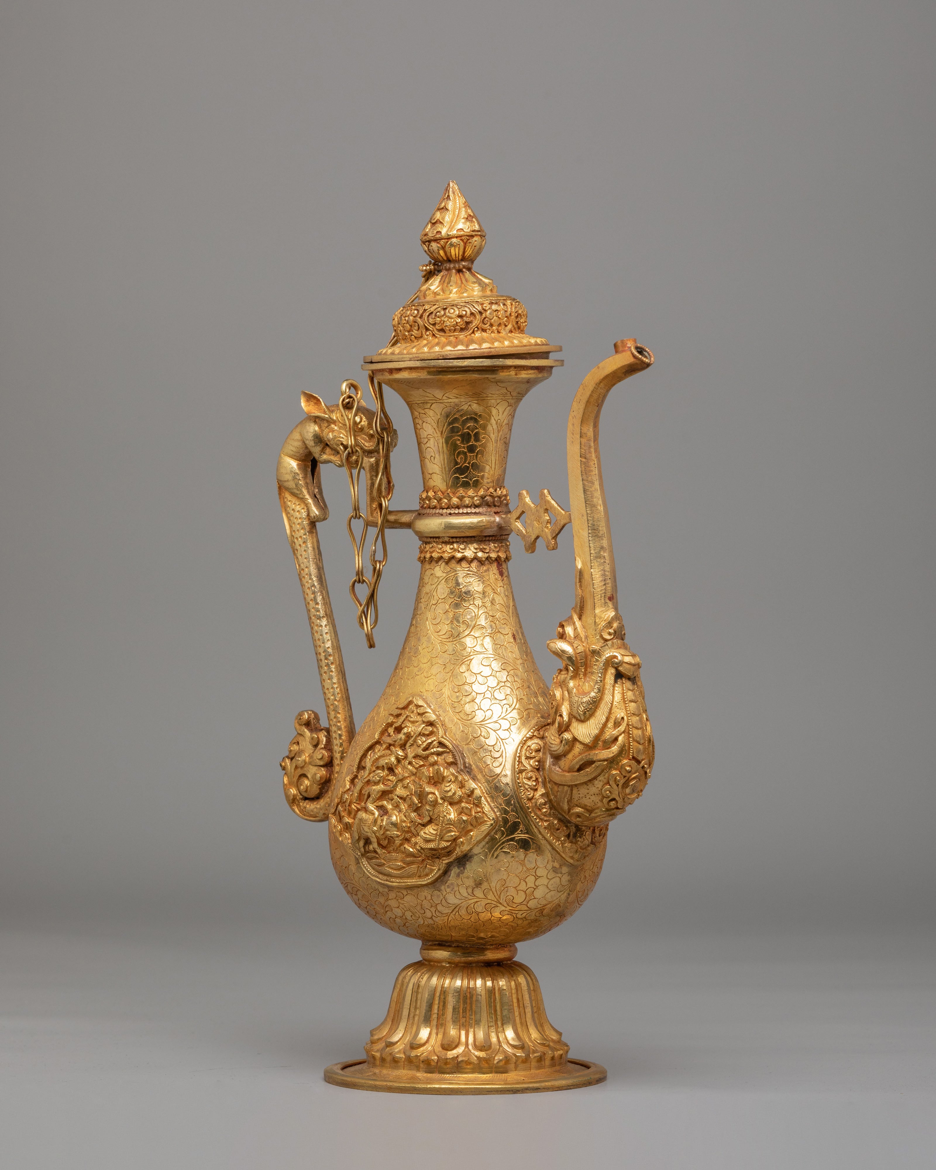 Spiritual Buddhist Bhumba Ewer | Handcrafted Copper Altar Vessel