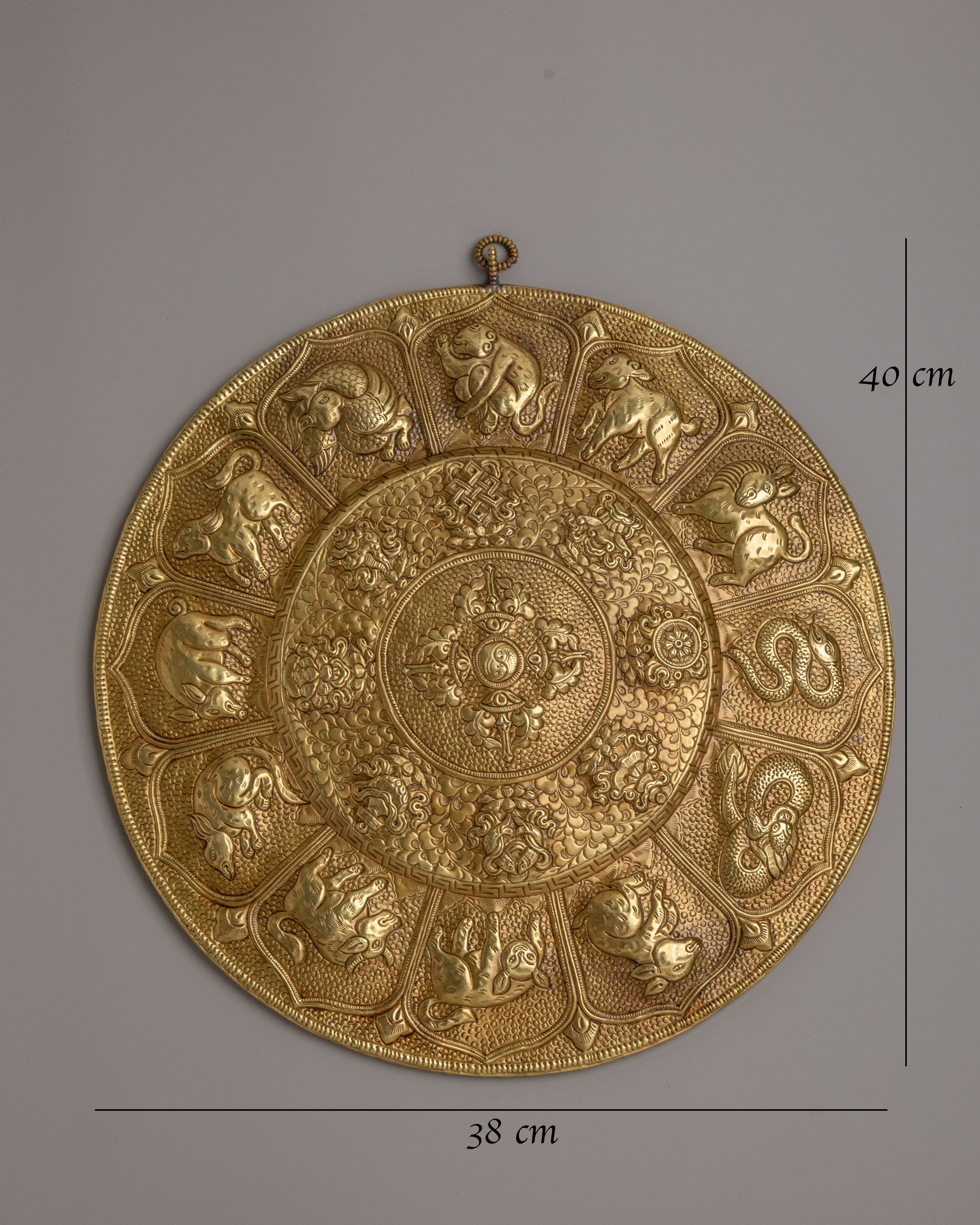 Tibetan Sacred Zodiac Wheel Wall Hanging | A Symbol of Protection and Spiritual Strength
