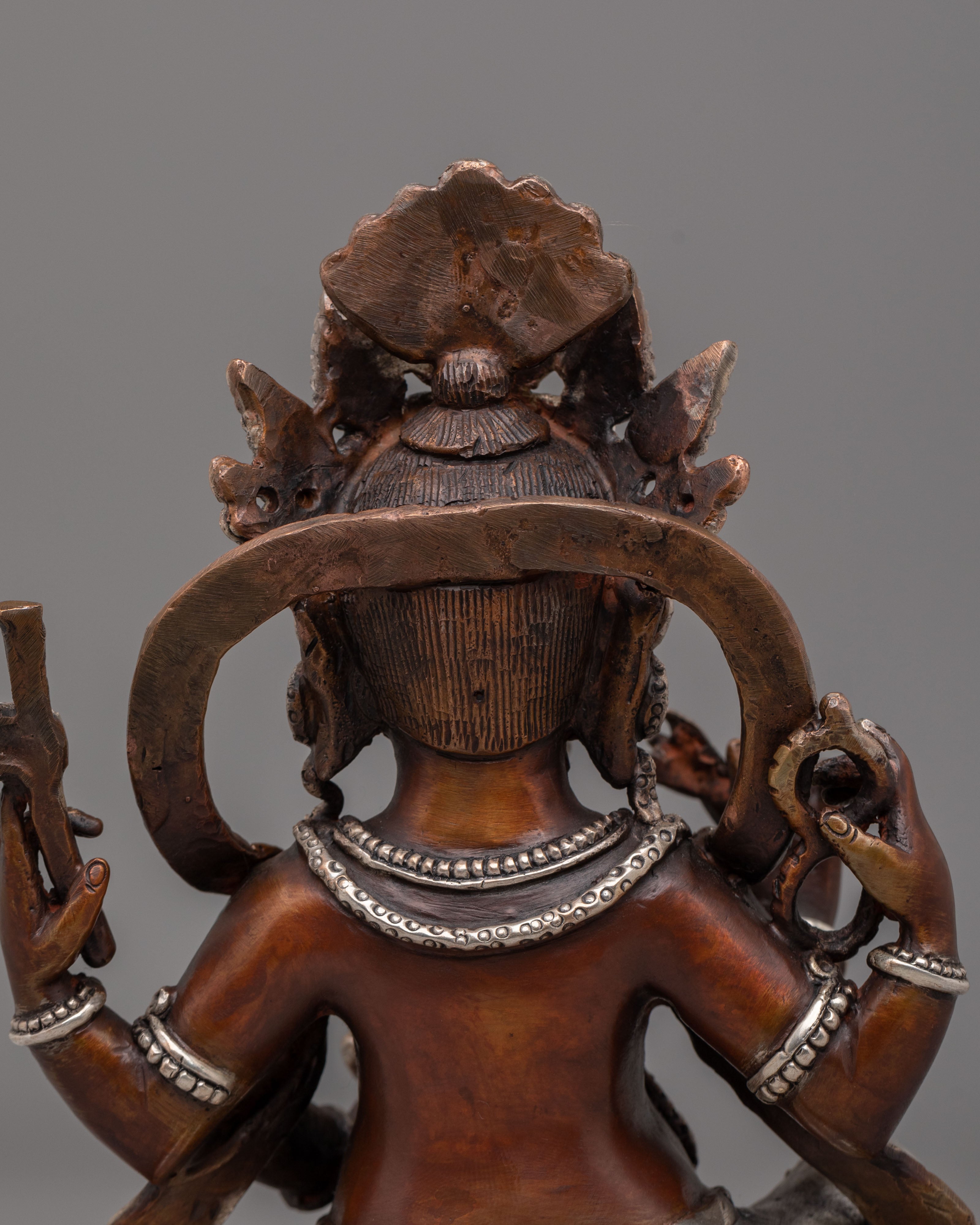 Handcrafted Lord Ganesha Statue | Oxidized Copper Body with Silver Plating