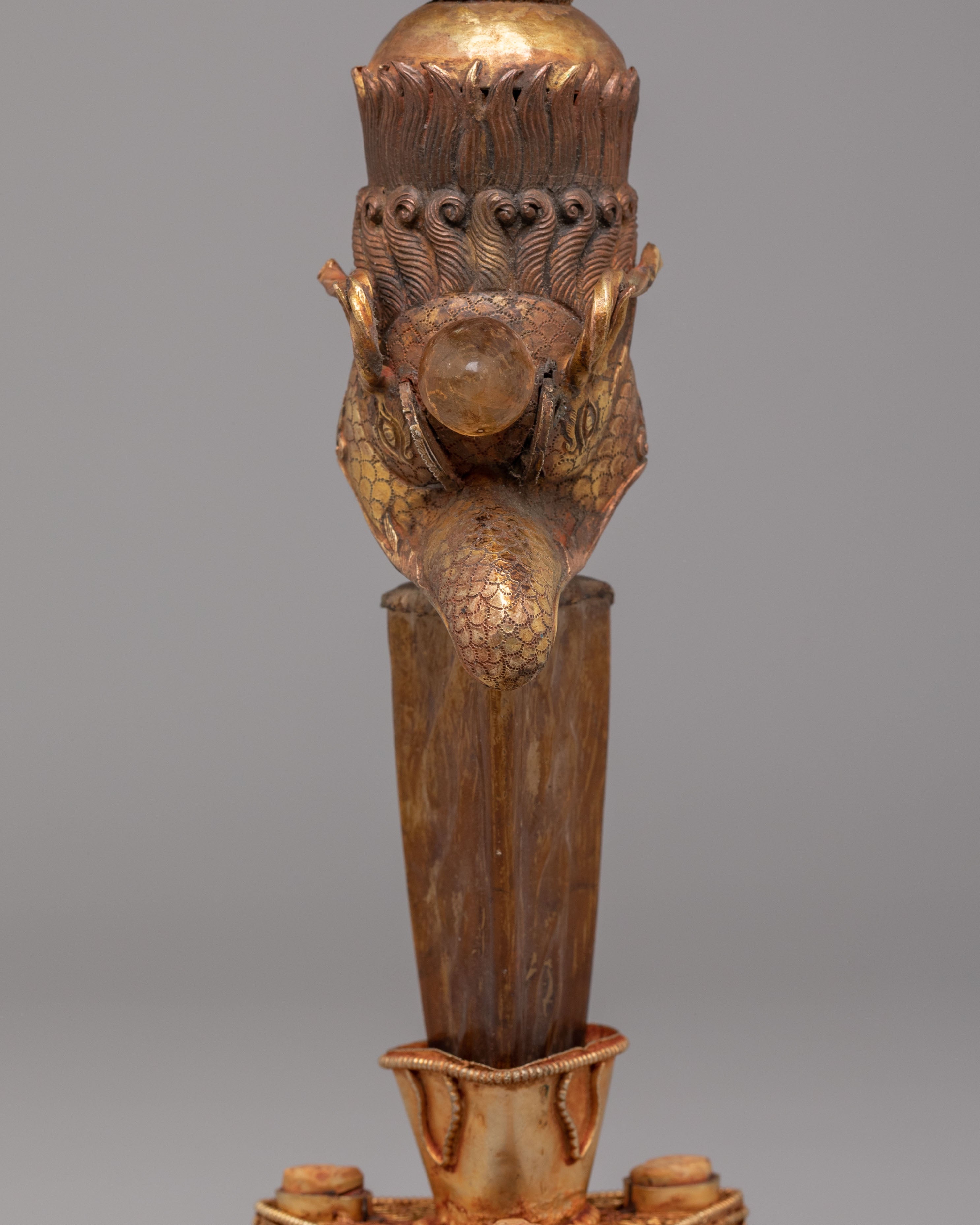 Sacred Buddhist Phurba | Gold-Plated Ritual Dagger