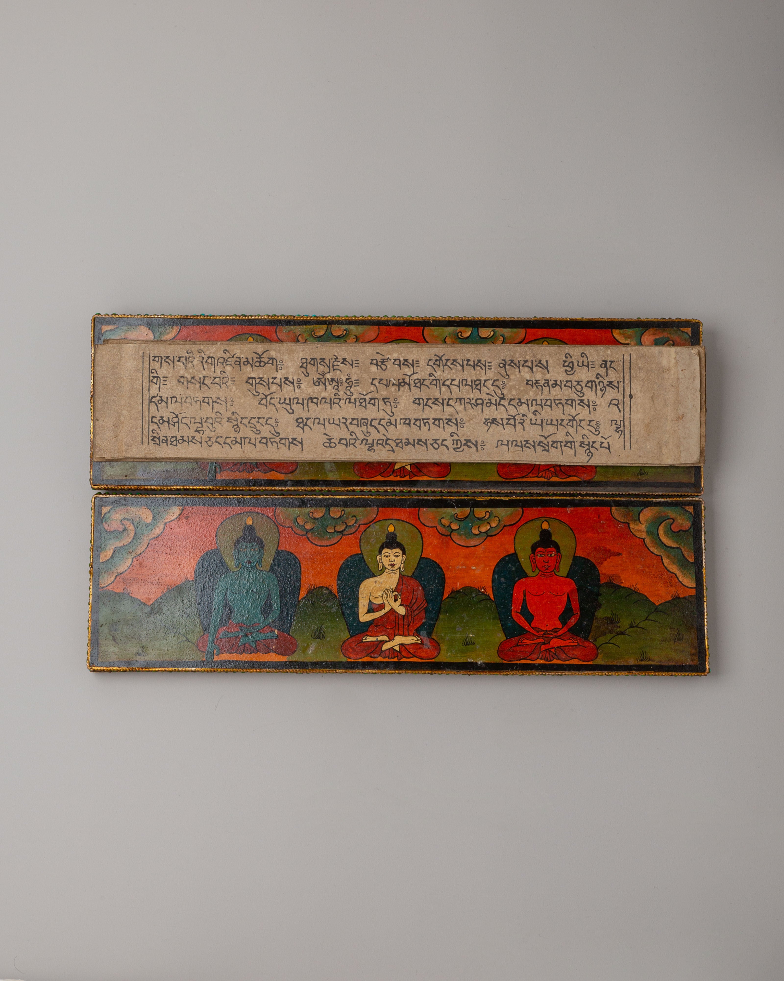 Five Dhyani Buddha Book | Tibetan Buddhist Manuscript