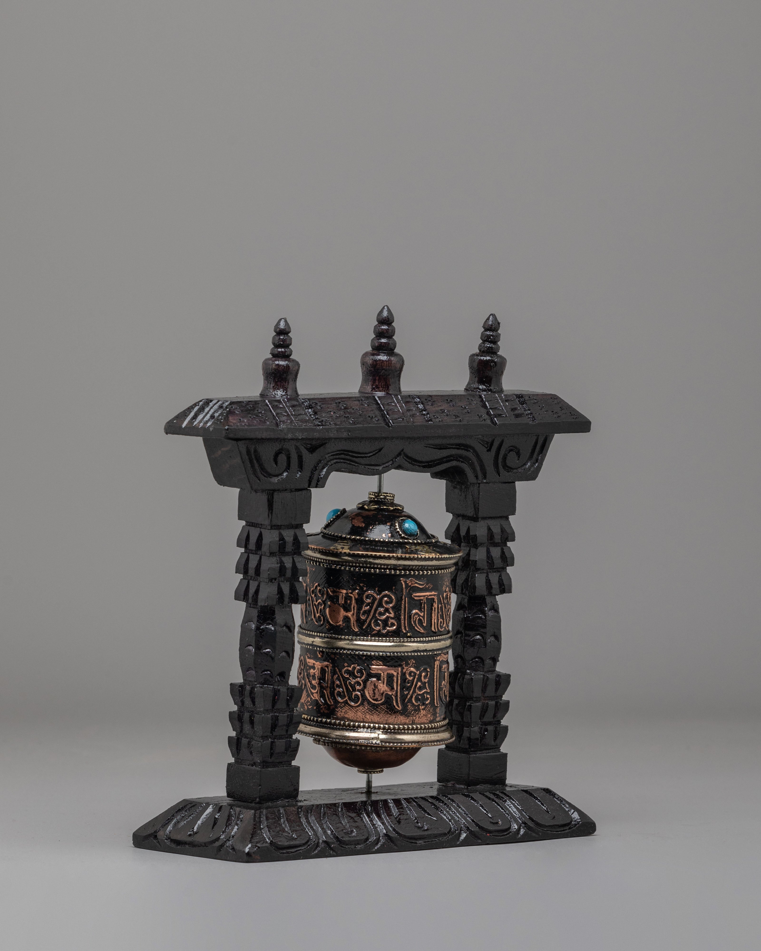 Handcrafted Altar Prayer Wheel | Tibetan Mantra Spinner for Meditation