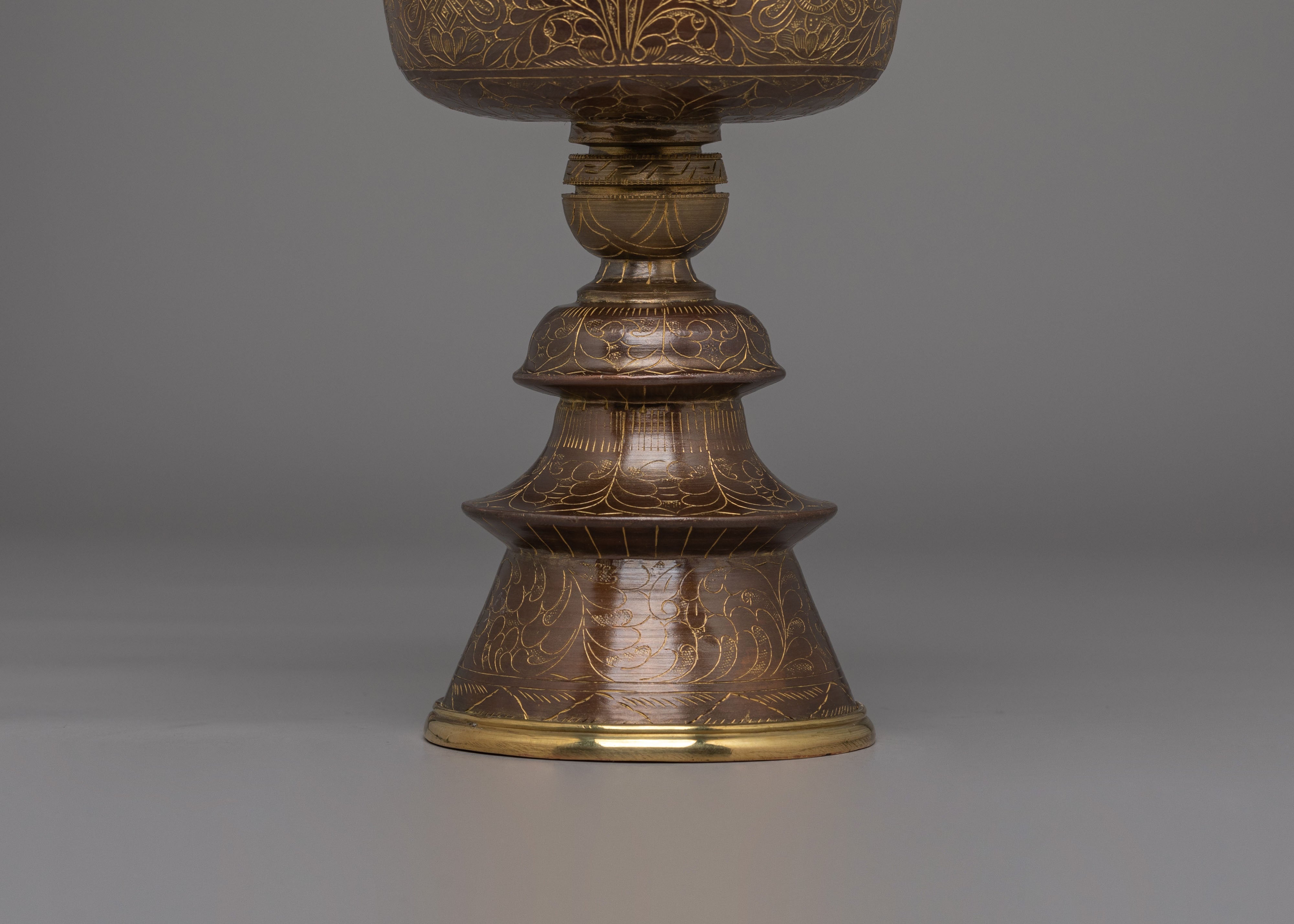 Spiritual Butter Lamp Set for Offerings | Brass & Copper Offering Lamps