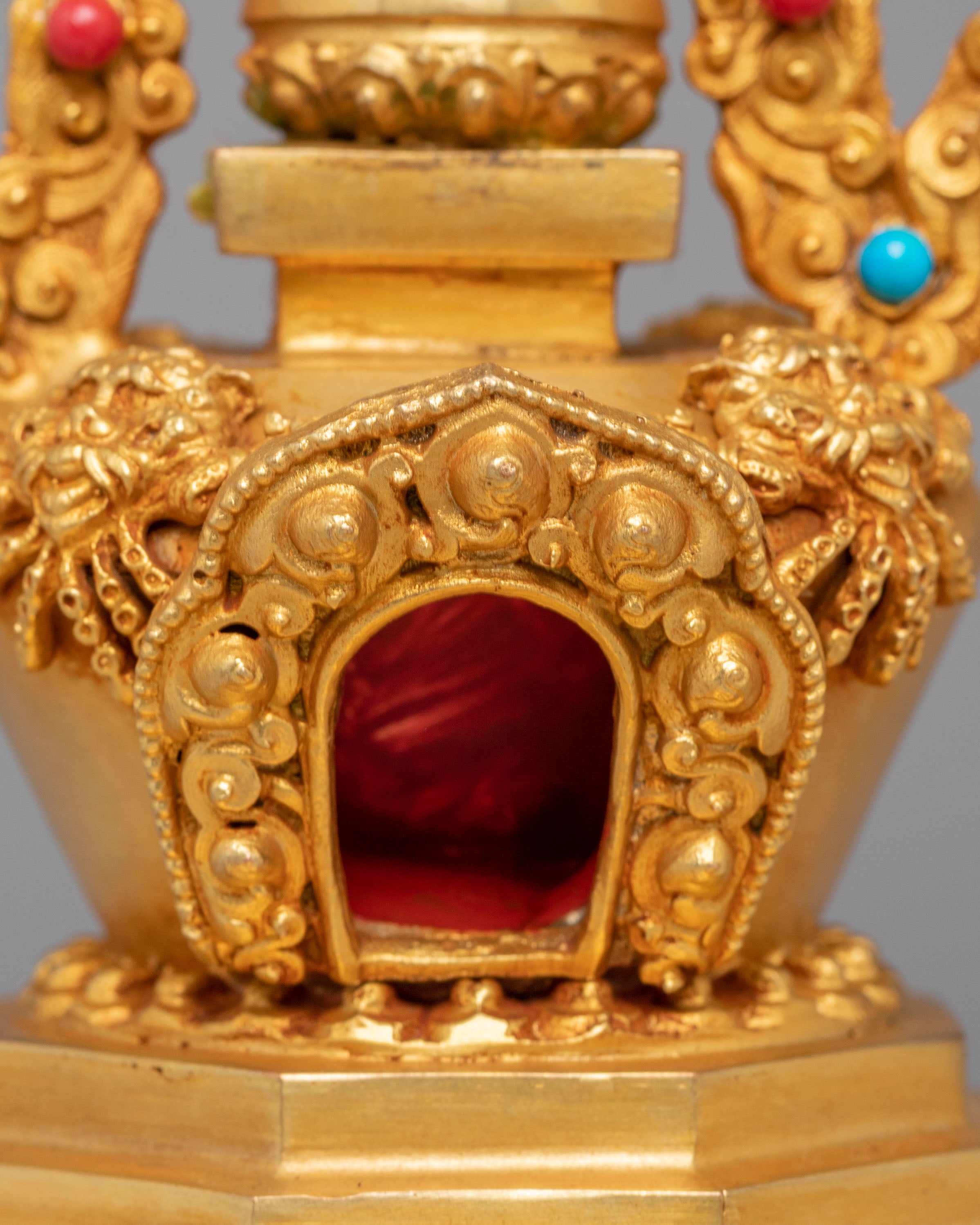 Gold Plated Tibetan Reconciliation Stupa | Stupa of Reconciliation
