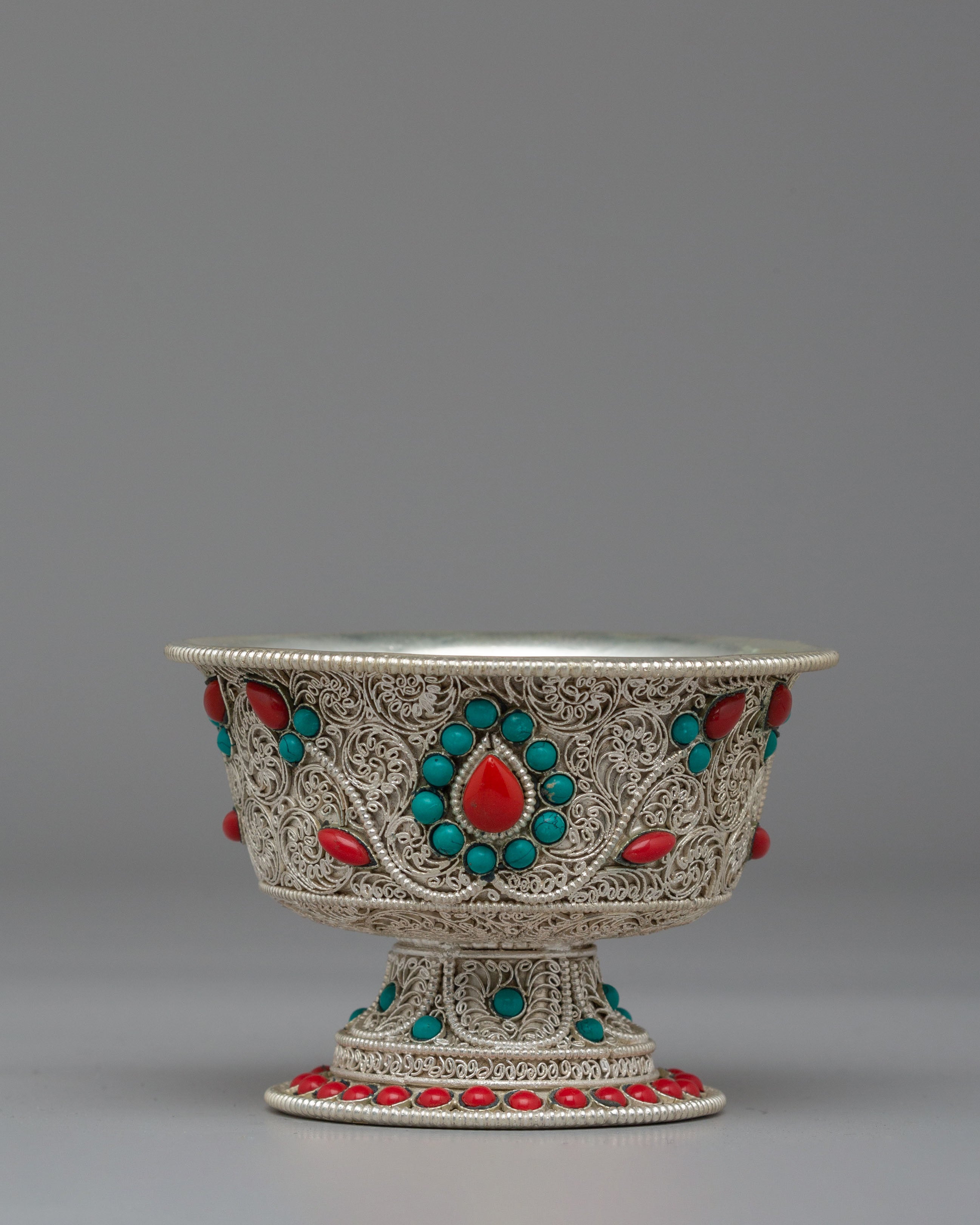 Handmade Offering Bowl Set | Tibetan Ritual Bowls for Altar