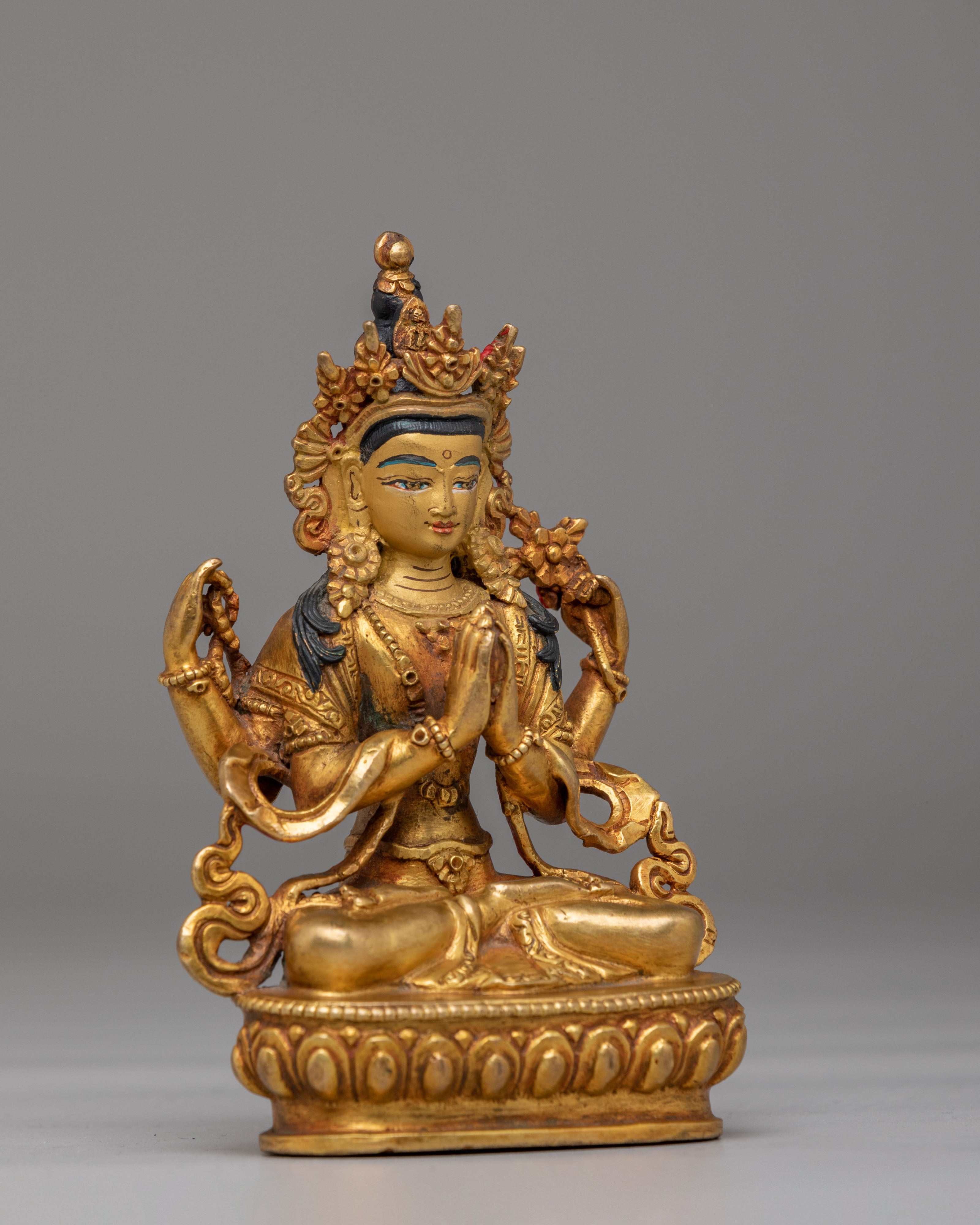 Handmade Compassion Chenrezig Statue | Traditional Tibetan Spiritual Art