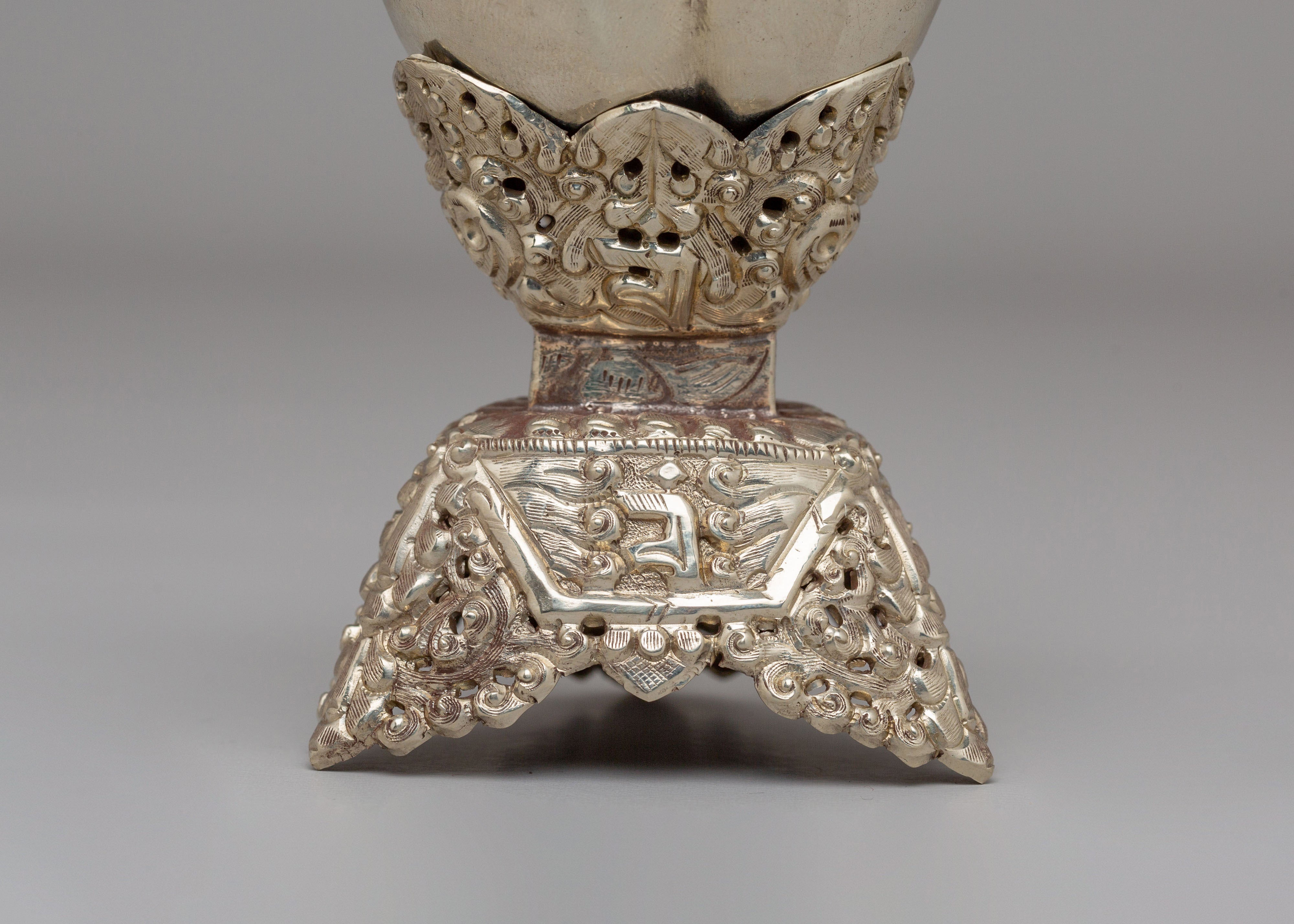 Handcrafted Tibetan Ritual Kapala | Vajrayana Offering Bowl