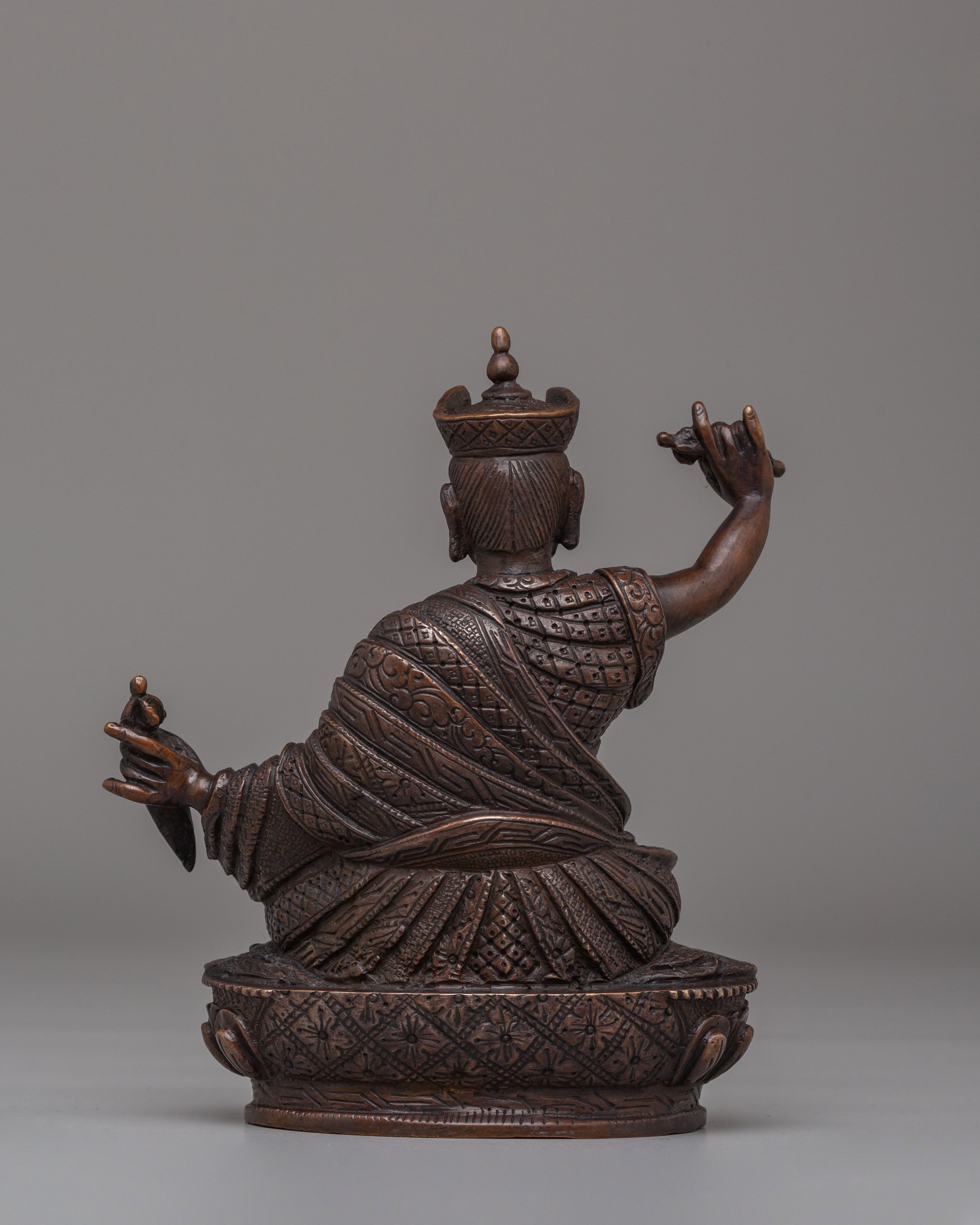 Karmapa Tibetan Buddhist Master Statue | Handcrafted Oxidized Copper Figurine