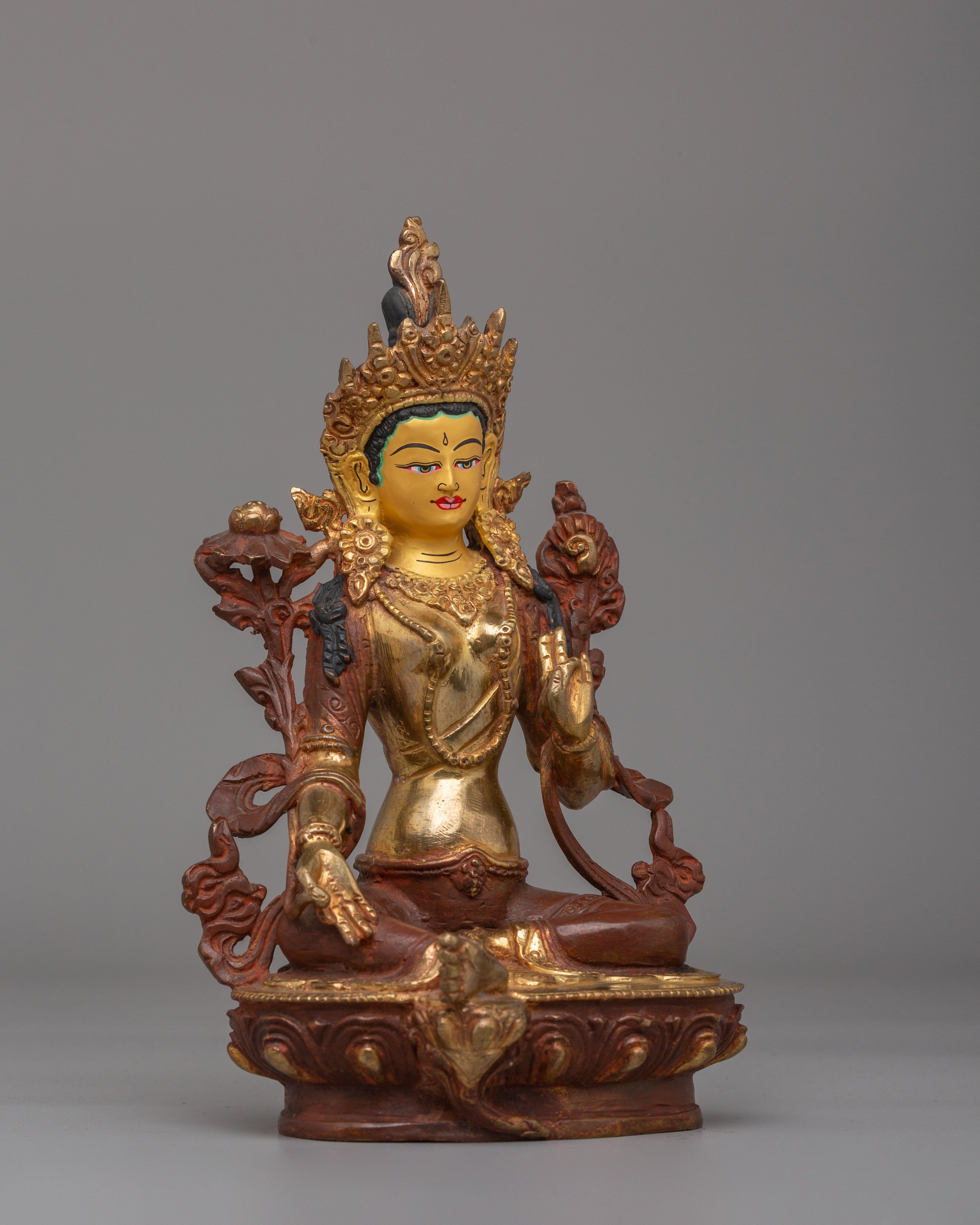 Green Tara Sculpture for Healing | Tara Goddess Statue