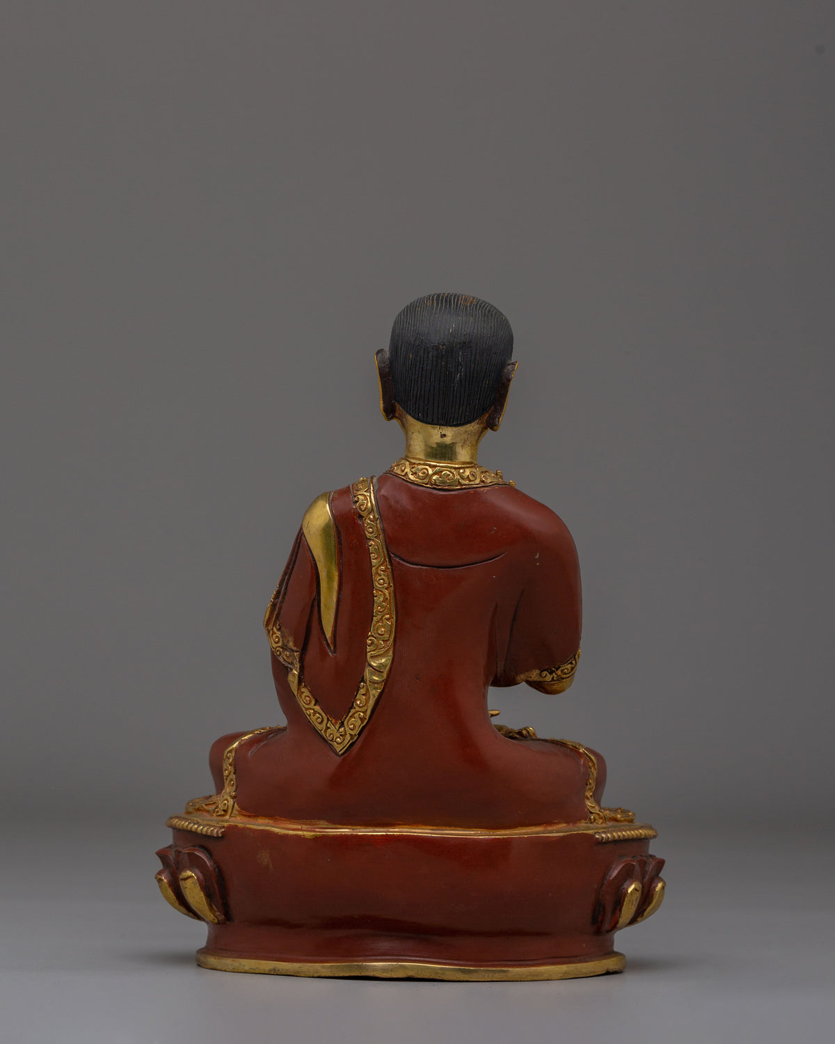 Handcrafted Sacred Tsongkhapa Set Statue | Tibetan Spiritual Artwork