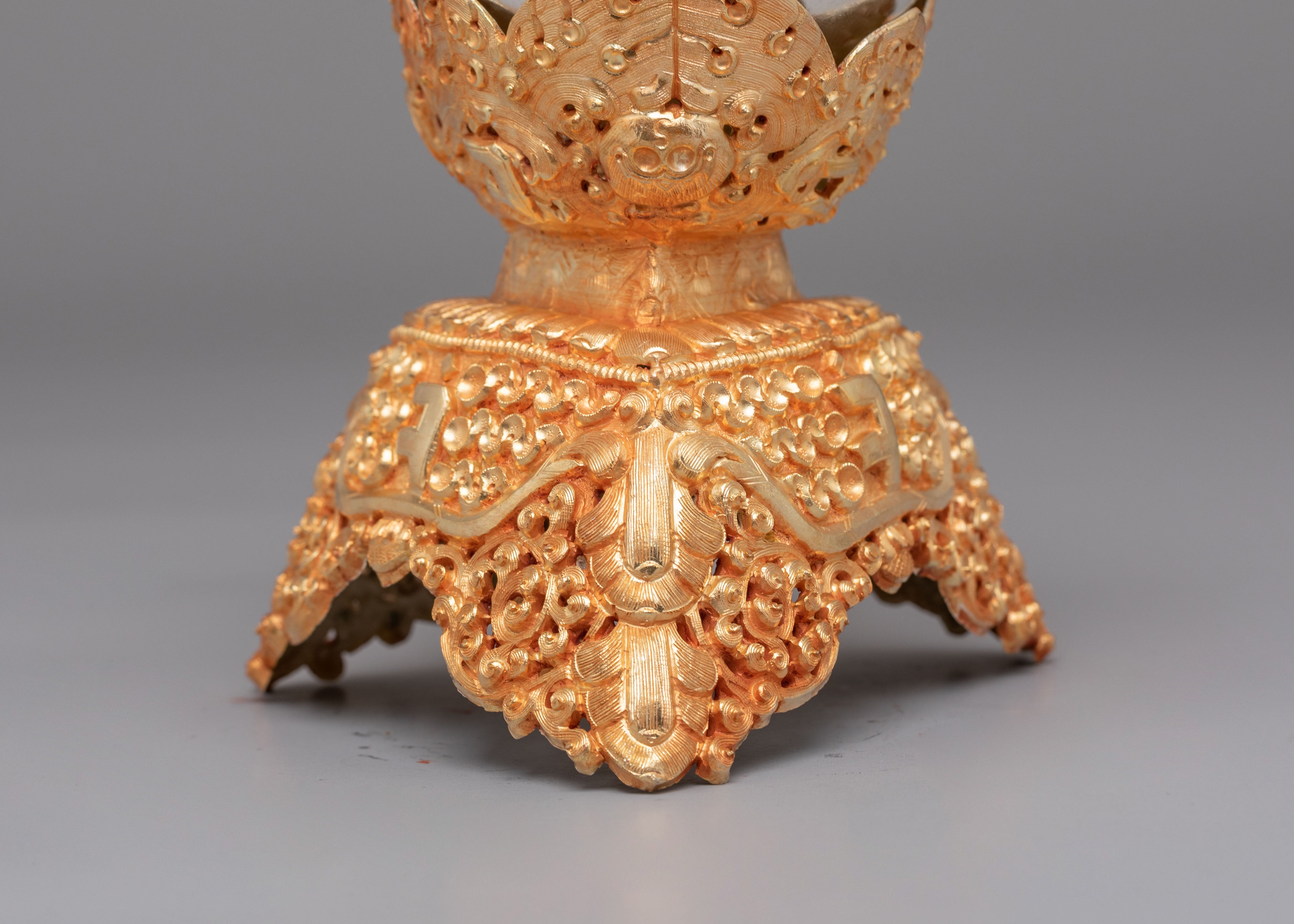 Handcrafted Kapala Ritual Cup | Tibetan Buddhist Offering Vessel