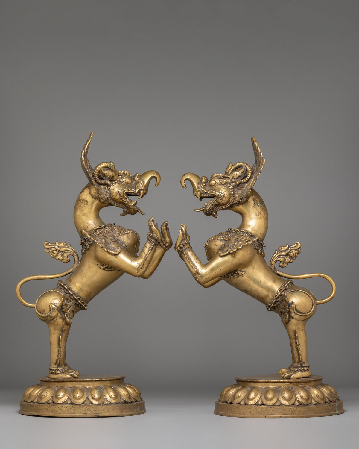 Handmade Lion Set | A Majestic Pair for Decorative and Spiritual Use