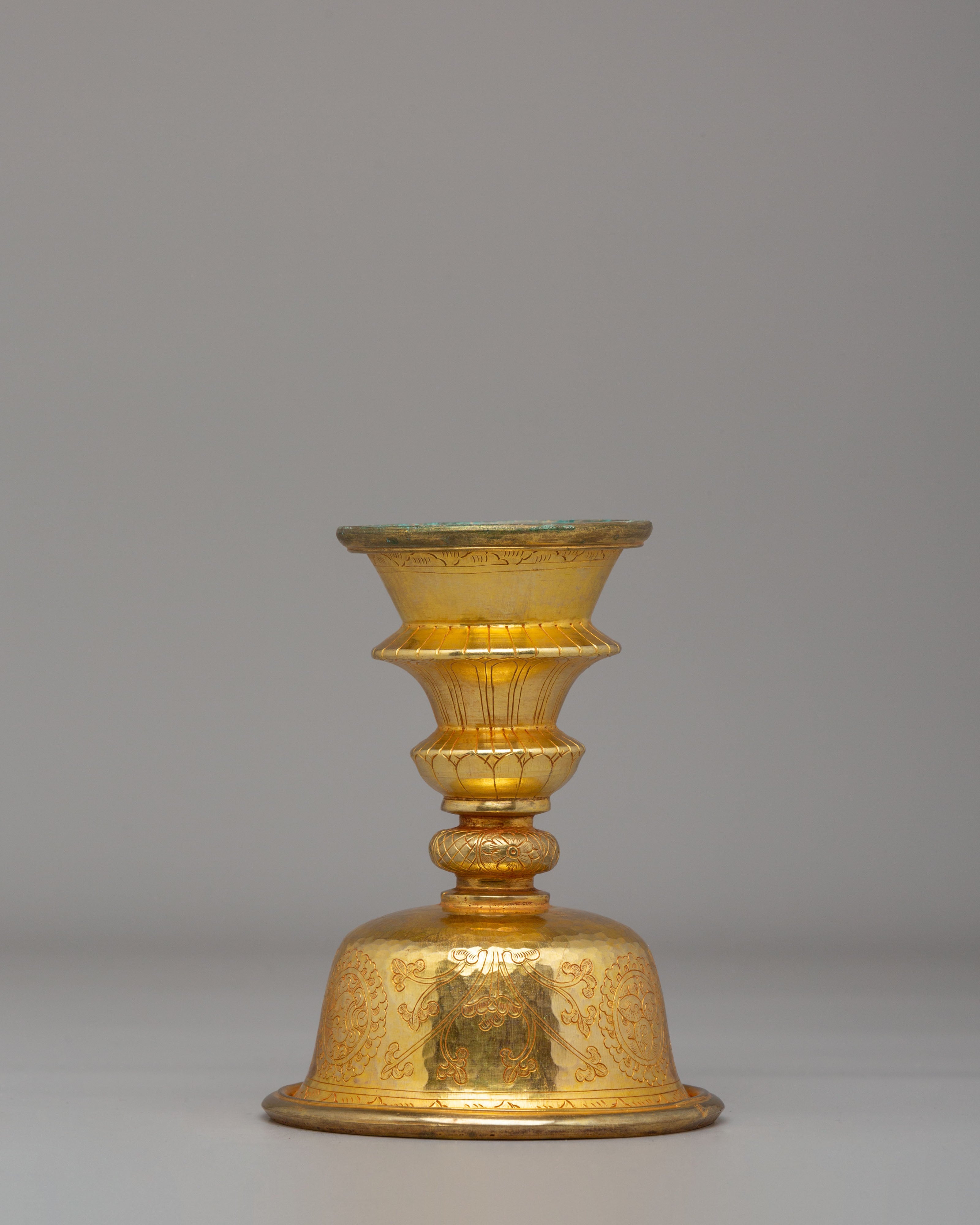 Buddhist Butter Lamp Offering Bowl | Sacred Light Offering Vessel for Meditation & Ritual