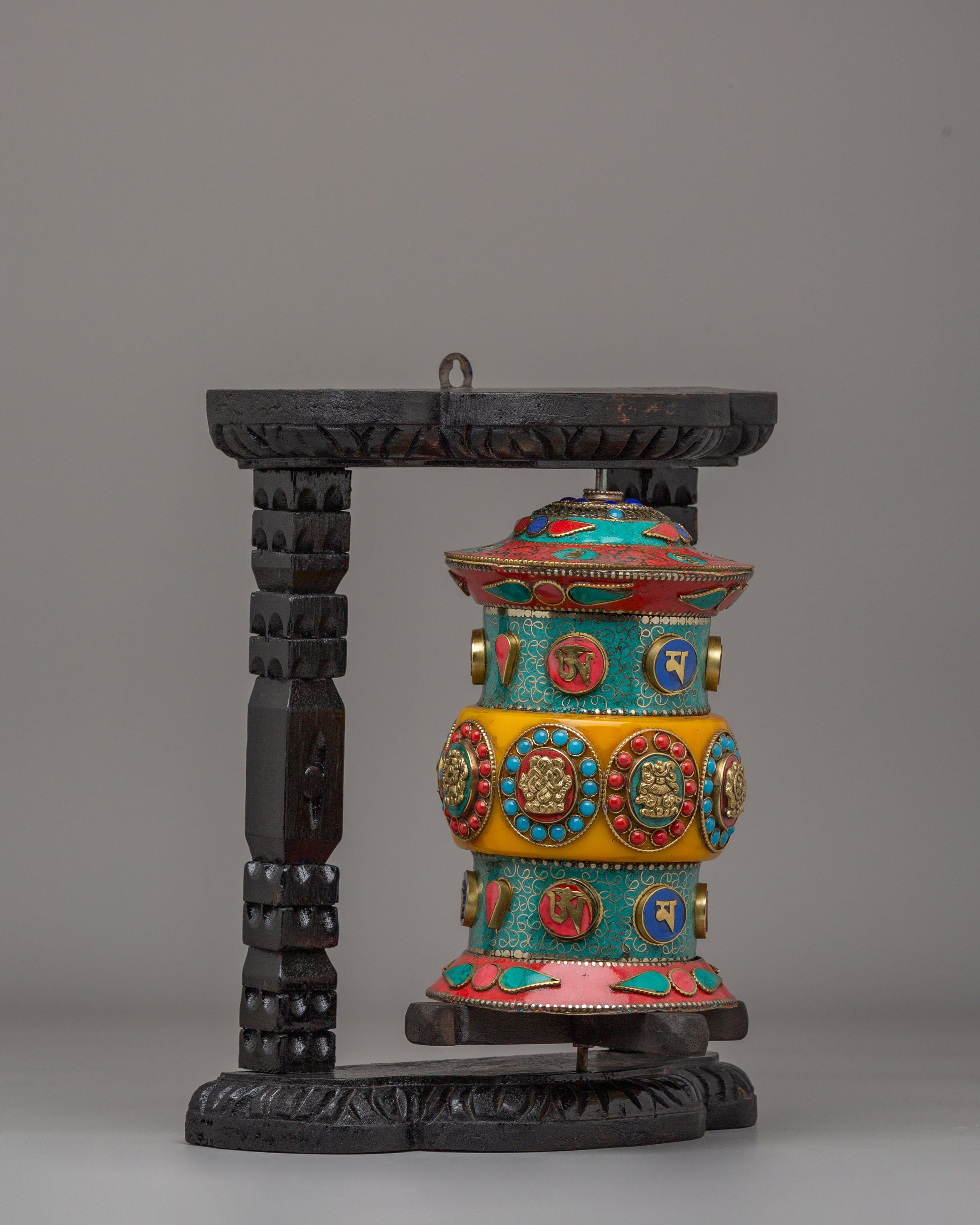 Himalayan Ritual Prayer Wheel for Altar | Mantra Spinner for Spiritual Practices